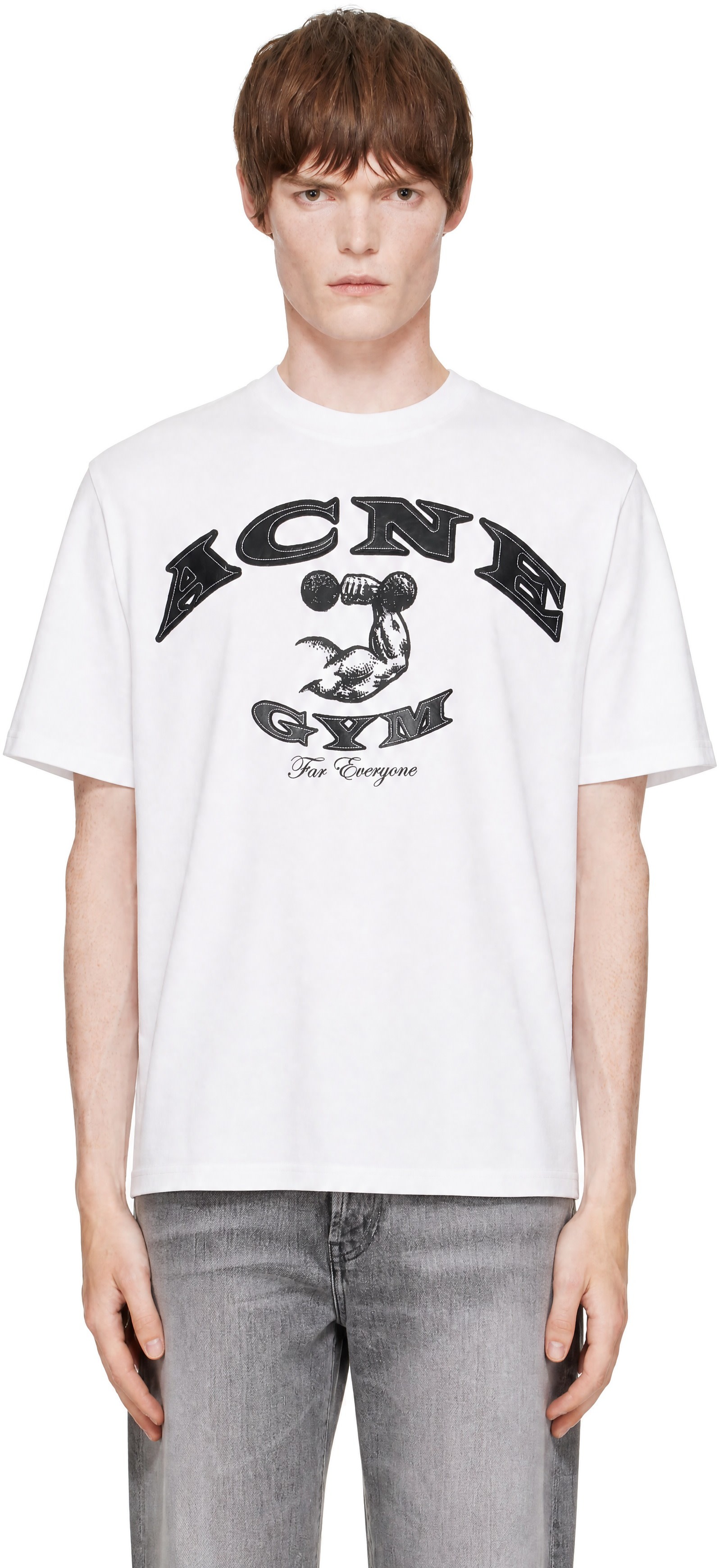 Acne Studios - T-shirt blanc à écussons à logo