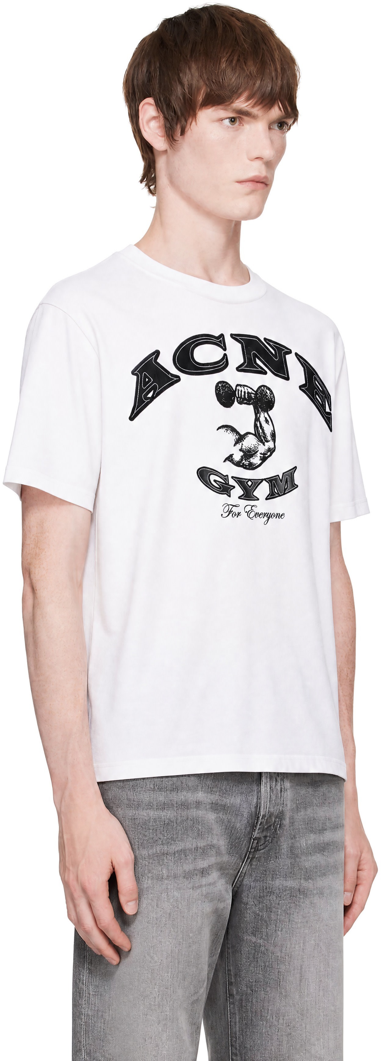 Acne Studios - T-shirt blanc à écussons à logo