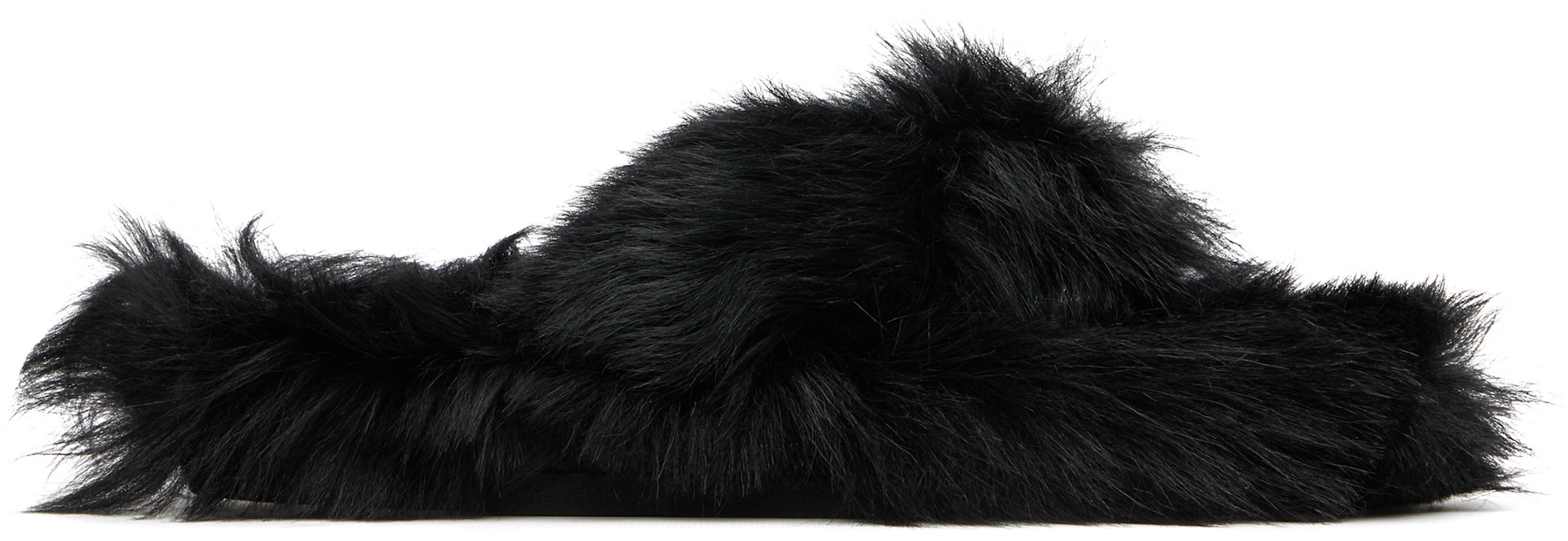 Acne Studios: Black Shearling Sandals | SSENSE