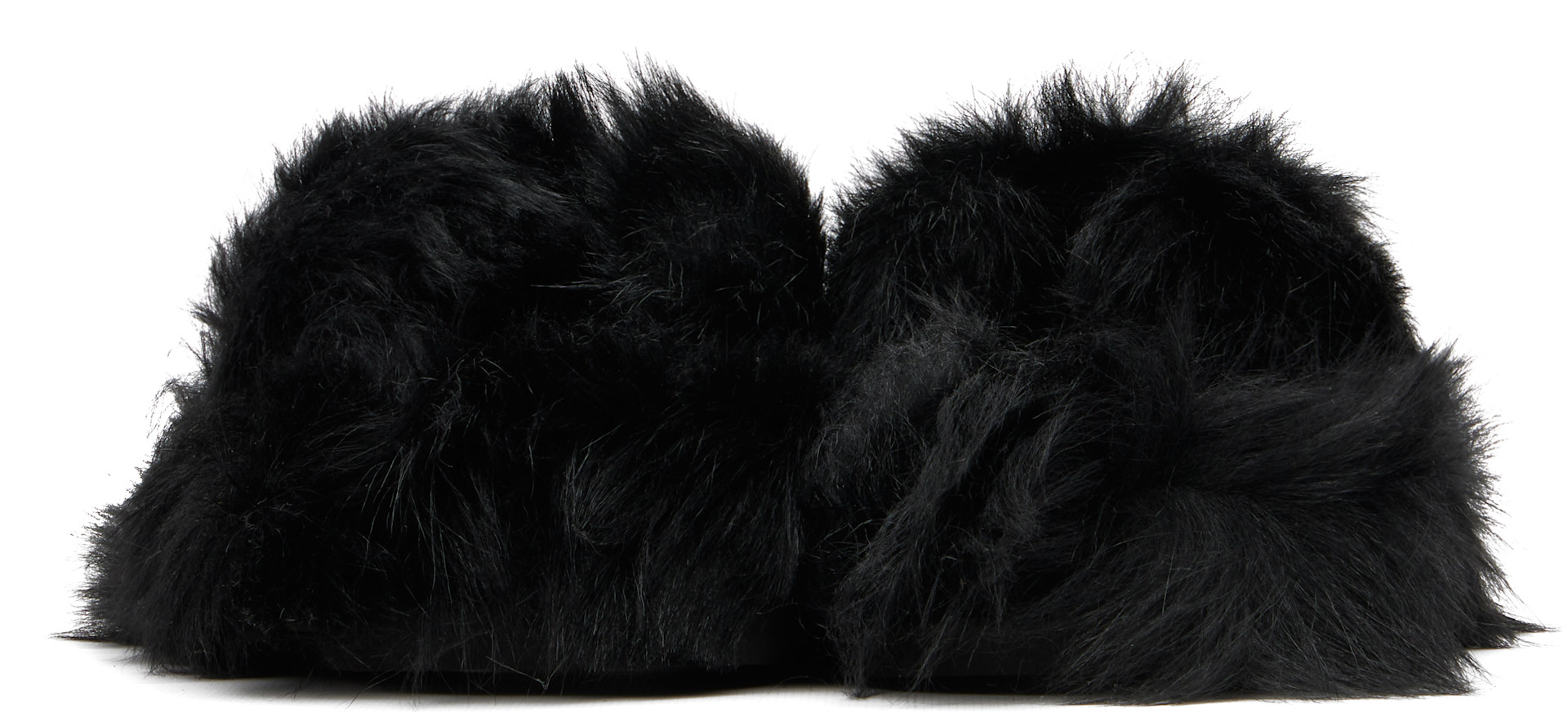 Acne Studios: Black Shearling Sandals | SSENSE