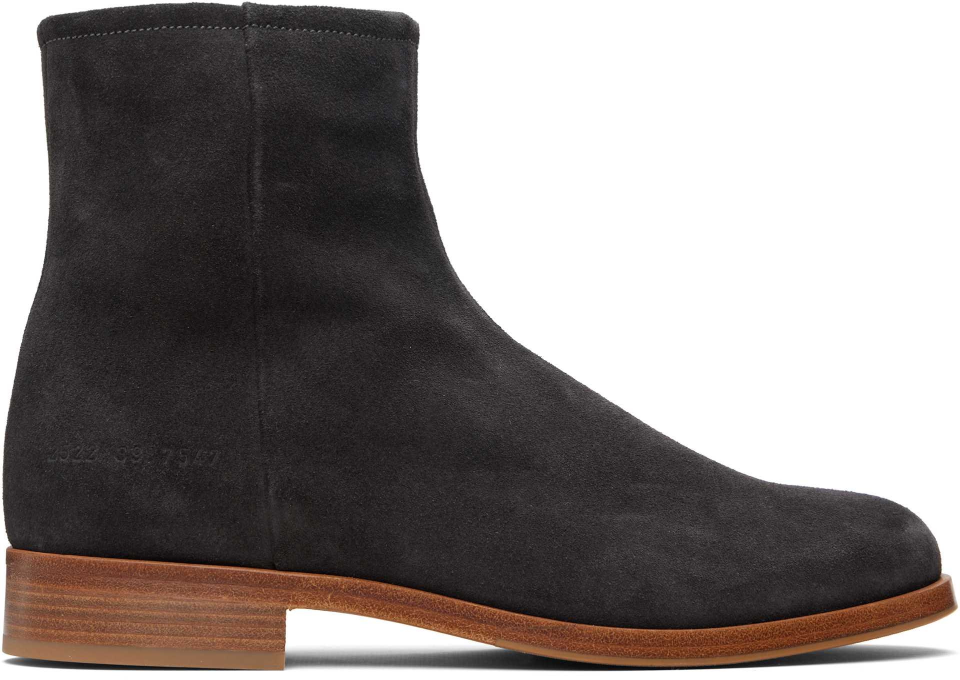 Common Projects - Black Suede Zipper Boots