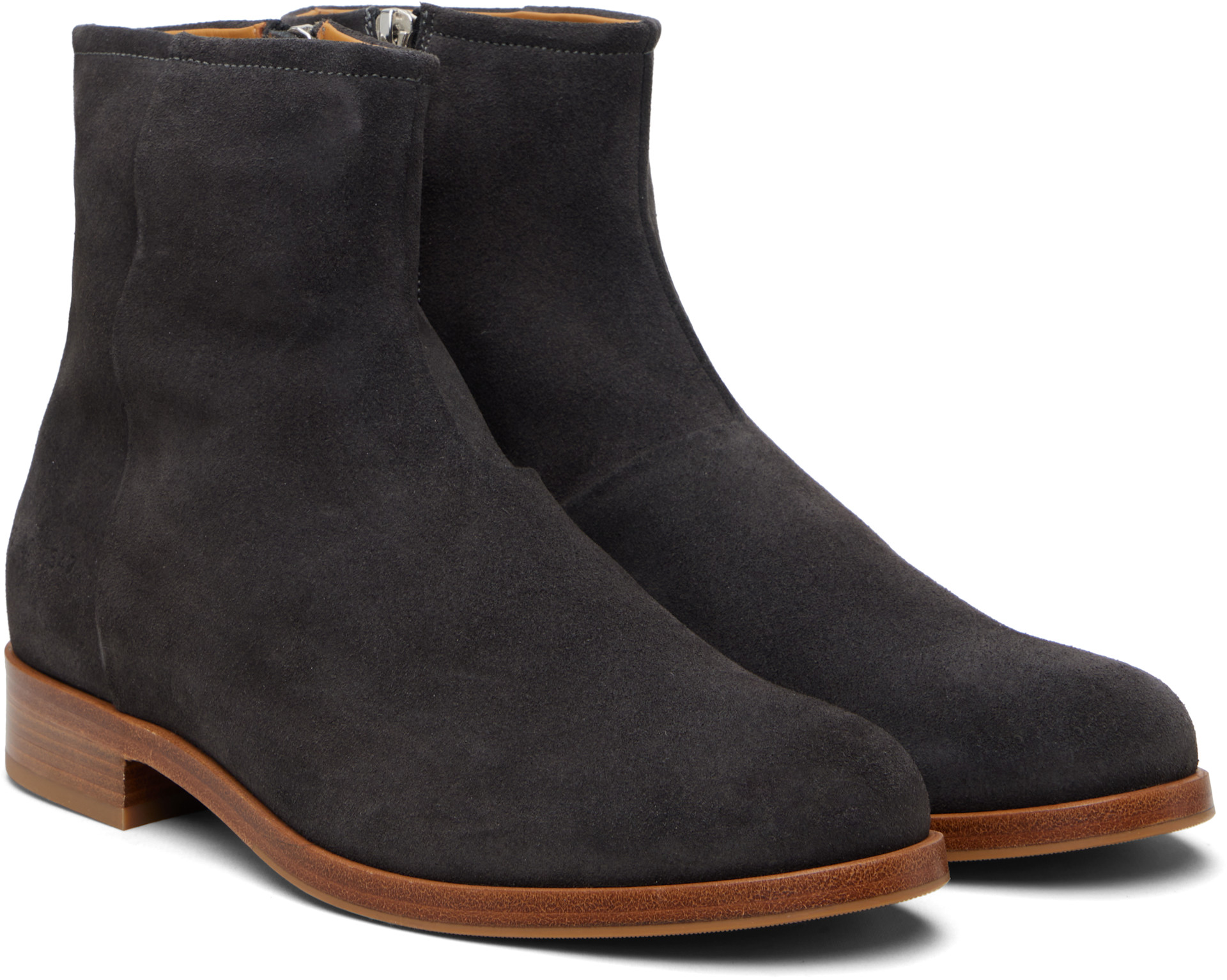Common Projects - Black Suede Zipper Boots