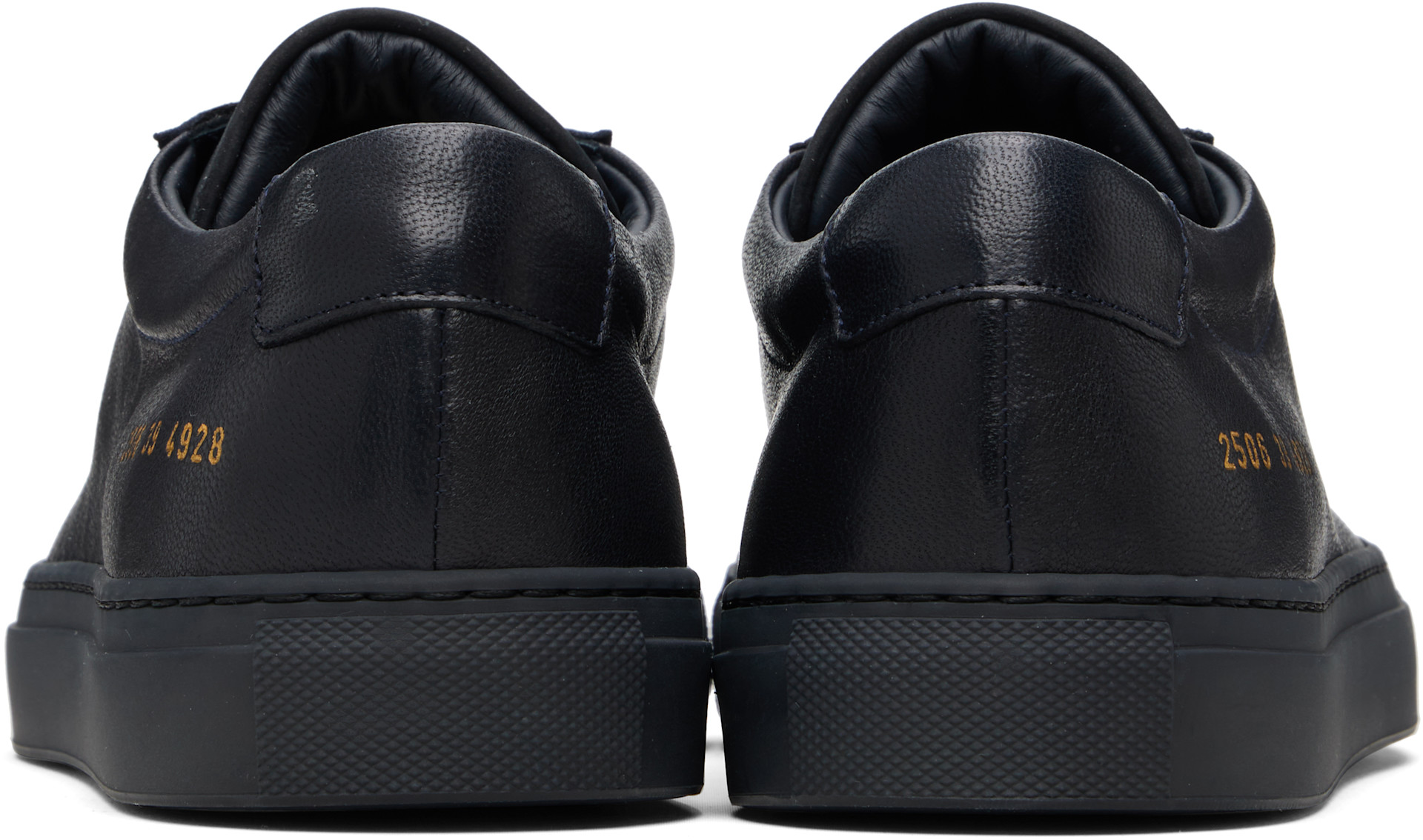 Common Projects: Navy Achilles Premium Sneakers | SSENSE