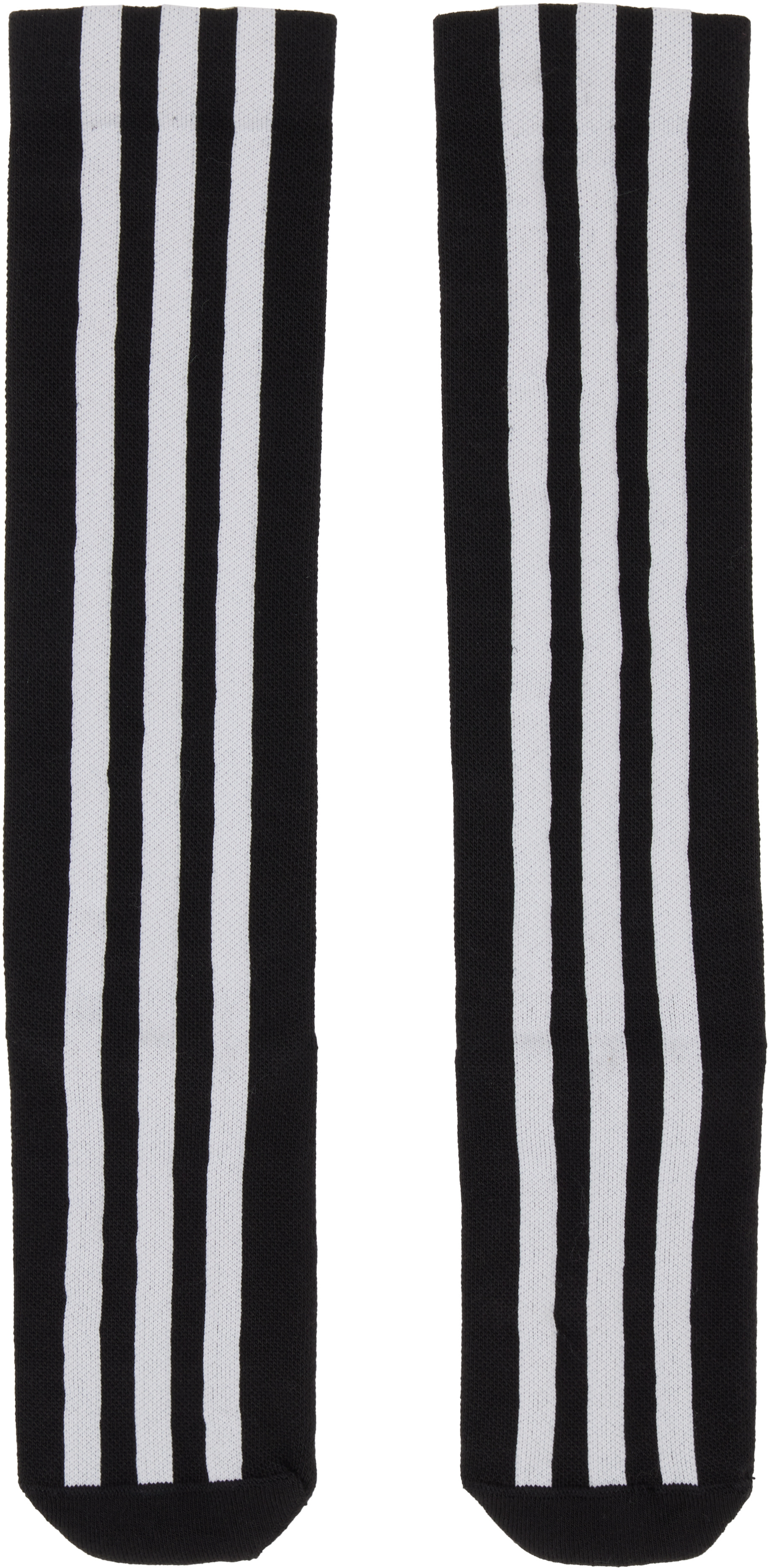 Y-3 - Chaussettes noires à rayures