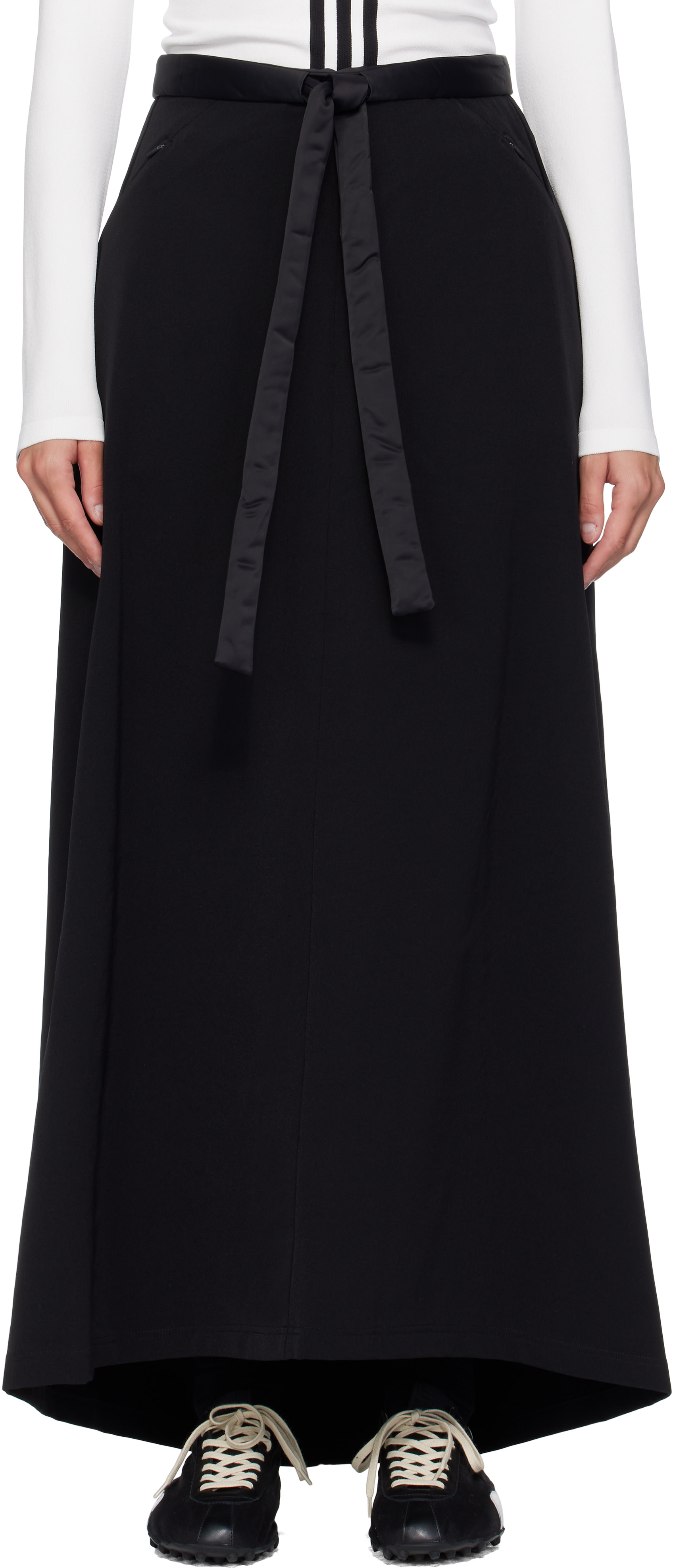 Y-3 - Jupe midi rembourrée noire