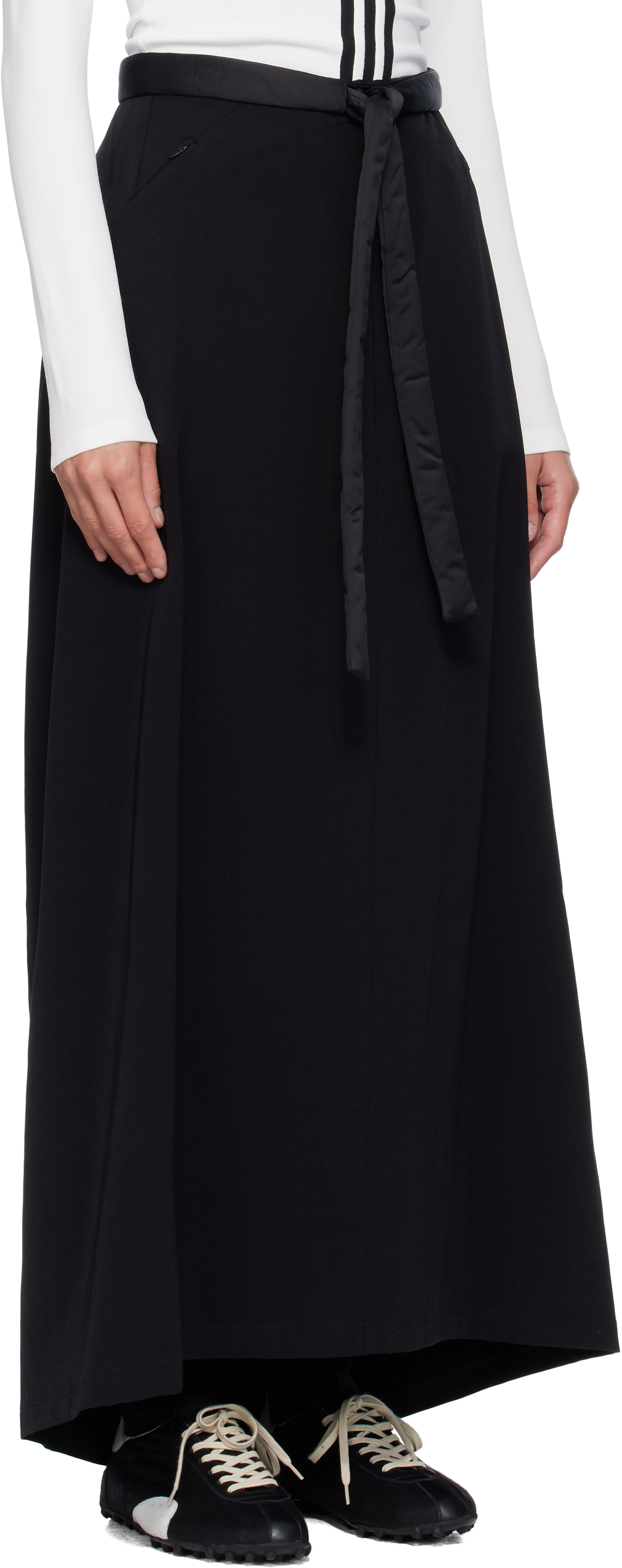 Y-3 - Jupe midi rembourrée noire