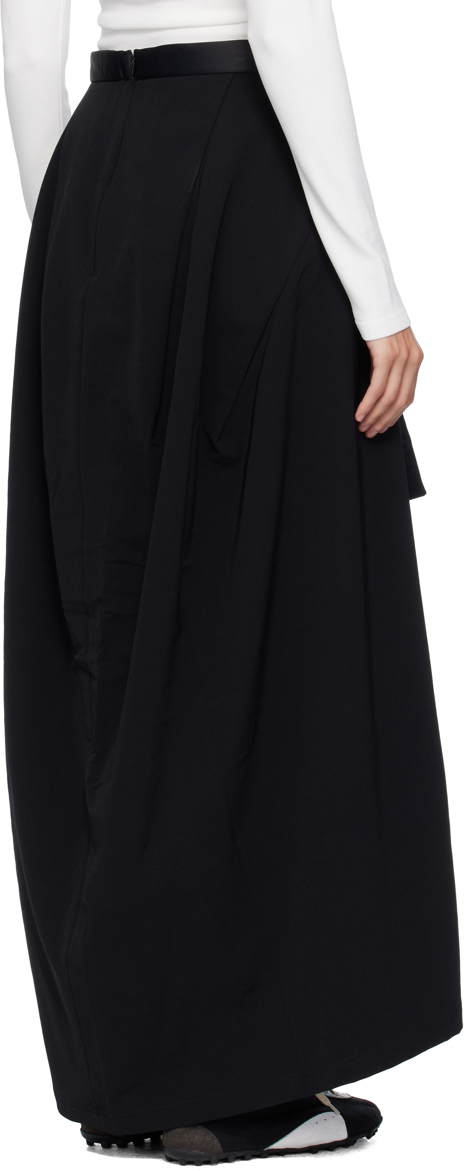 Y-3 - Jupe midi rembourrée noire