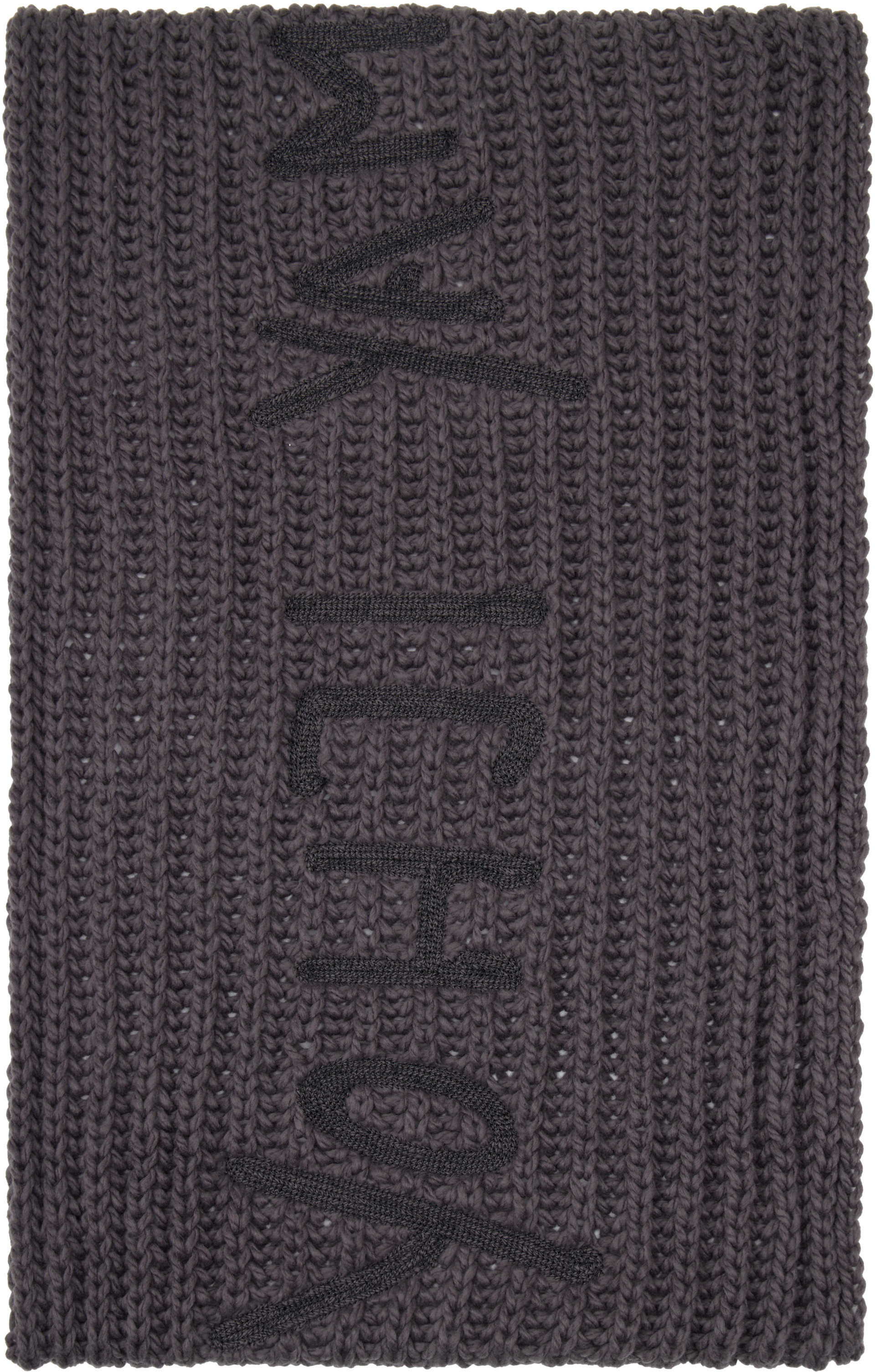 Y-3: Gray Oversized Chunky Knit Scarf | SSENSE