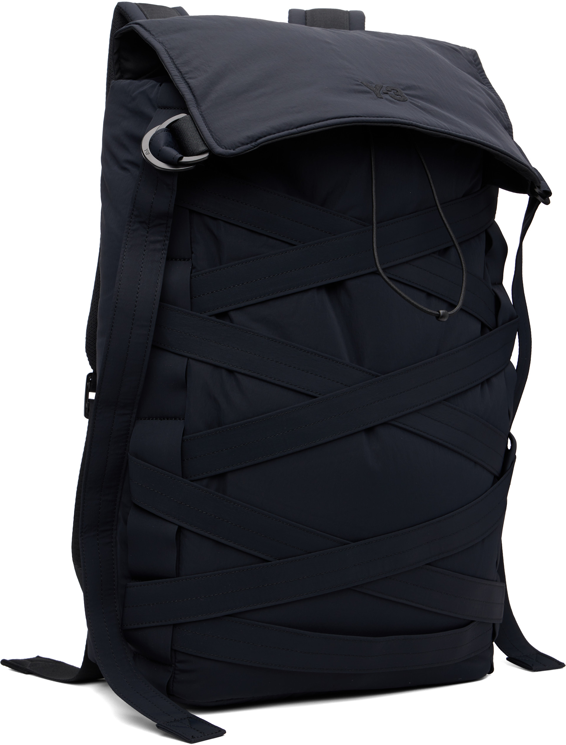 Y-3: ブラック Cinch バックパック | SSENSE 日本 Y-3: ブラック Cinch バックパック | SSENSE 日本