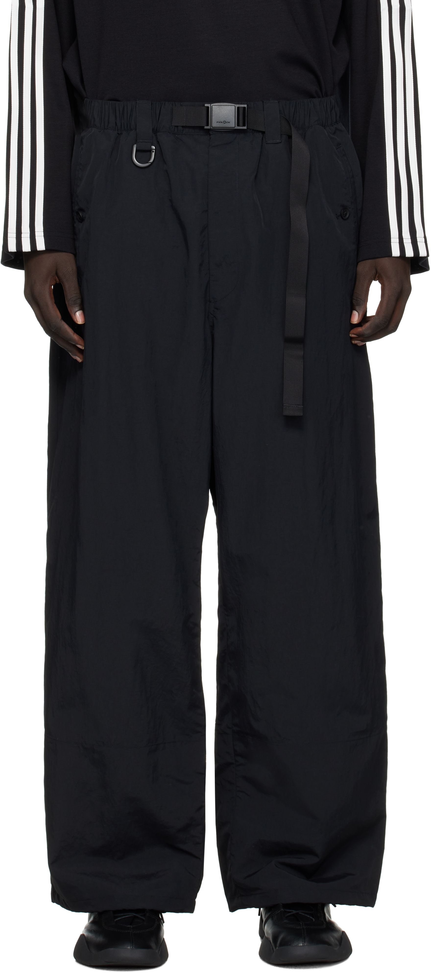 Y-3 - 블랙 나일론 슬랙스