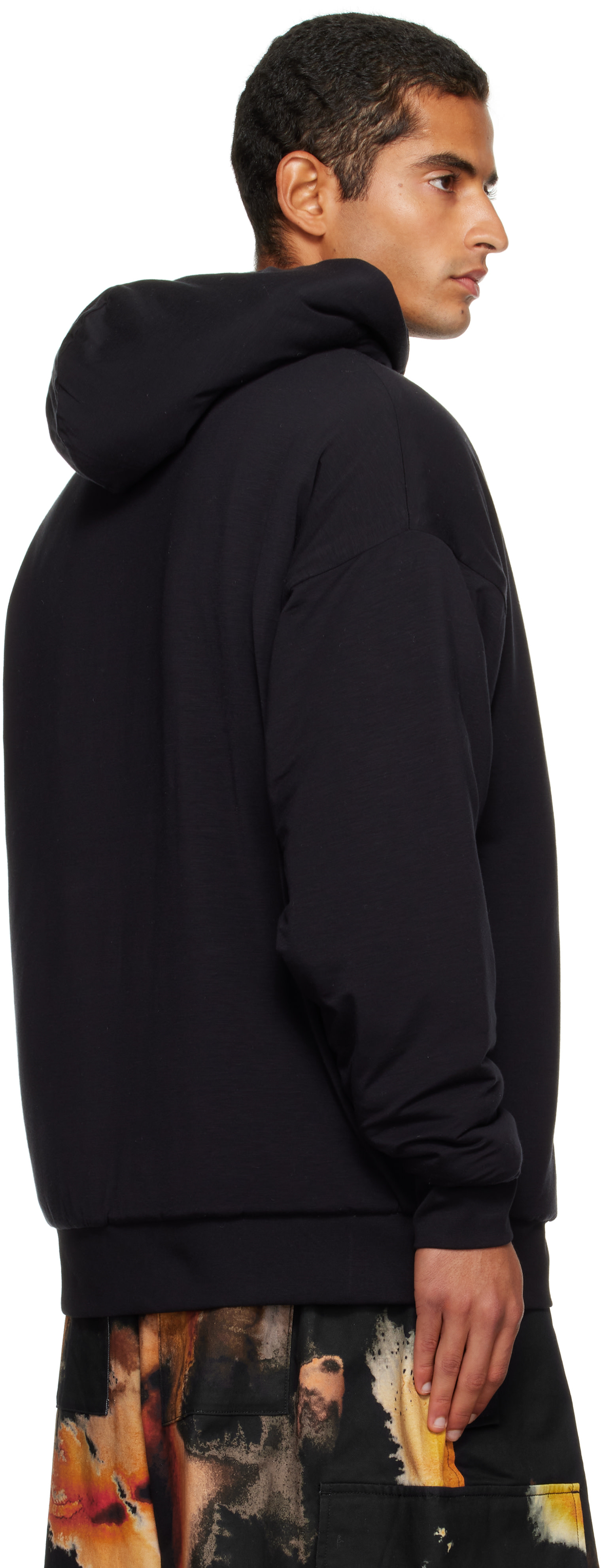 Y-3 - Pull à capuche rembourré noir
