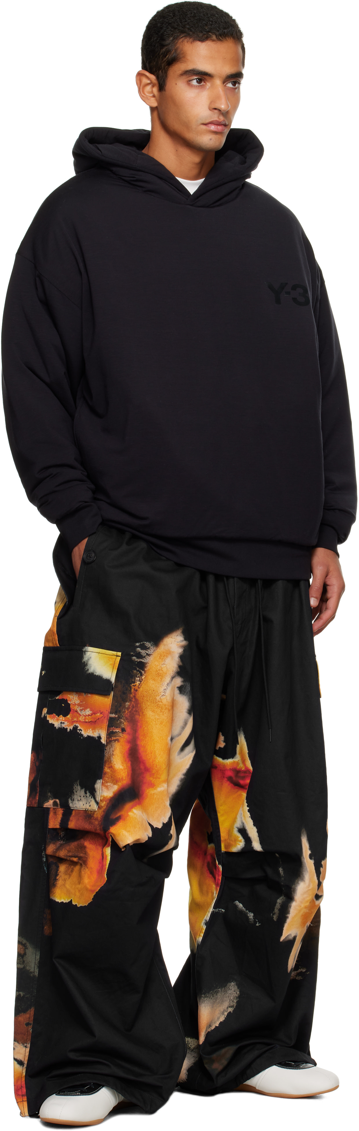 Y-3 - Pull à capuche rembourré noir