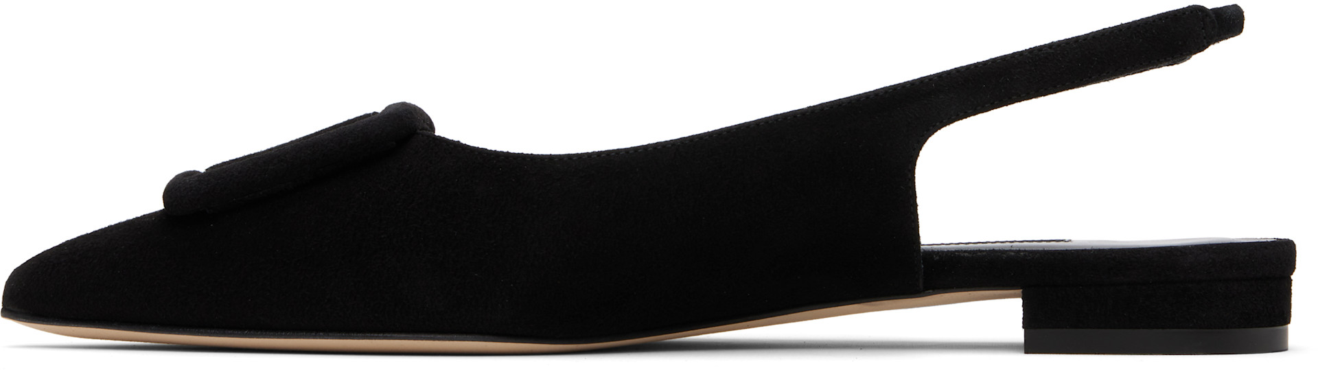 MANOLO BLAHNIK ブラックミュール 34.5 Manolo Blahnik: Black Maylura Sandals | SSENSE Canada