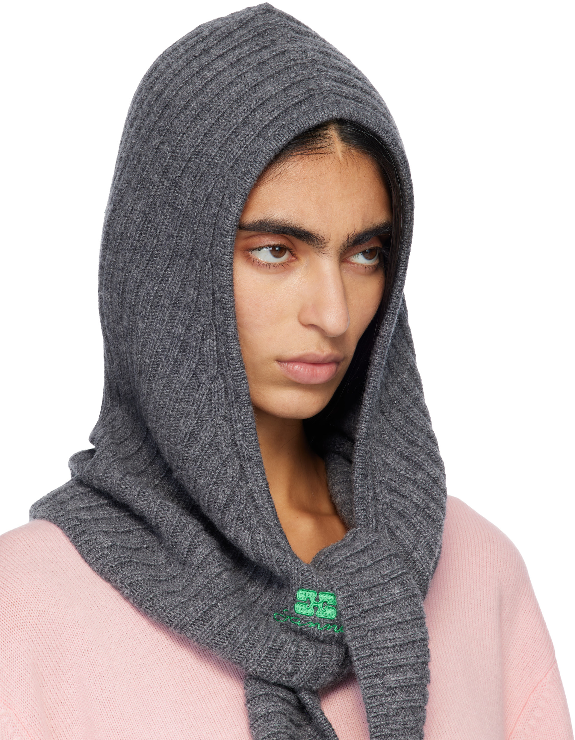 GANNI: Gray Wool Mix Balaclava | SSENSE
