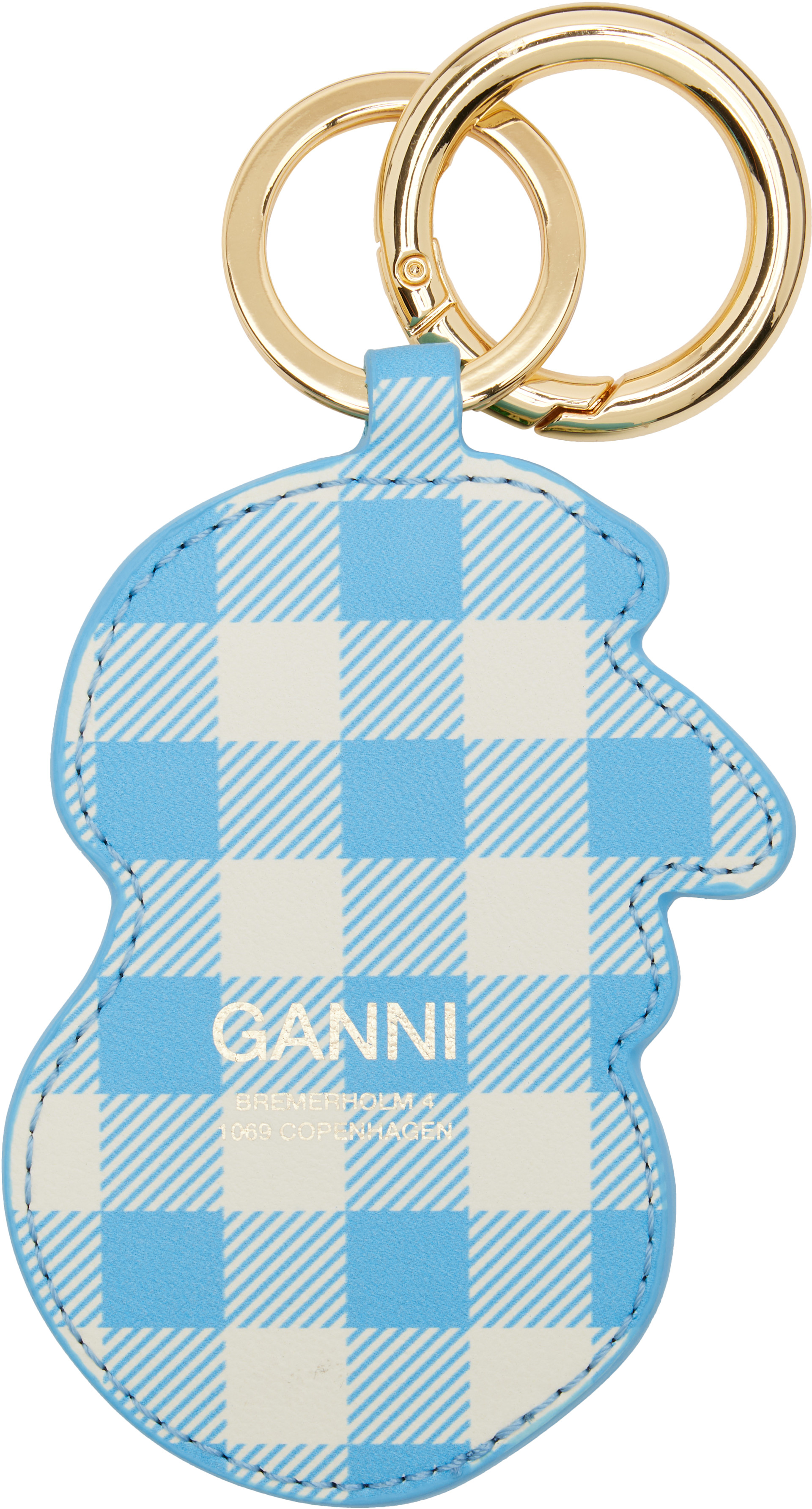 GANNI - Porteclé graphique bleu