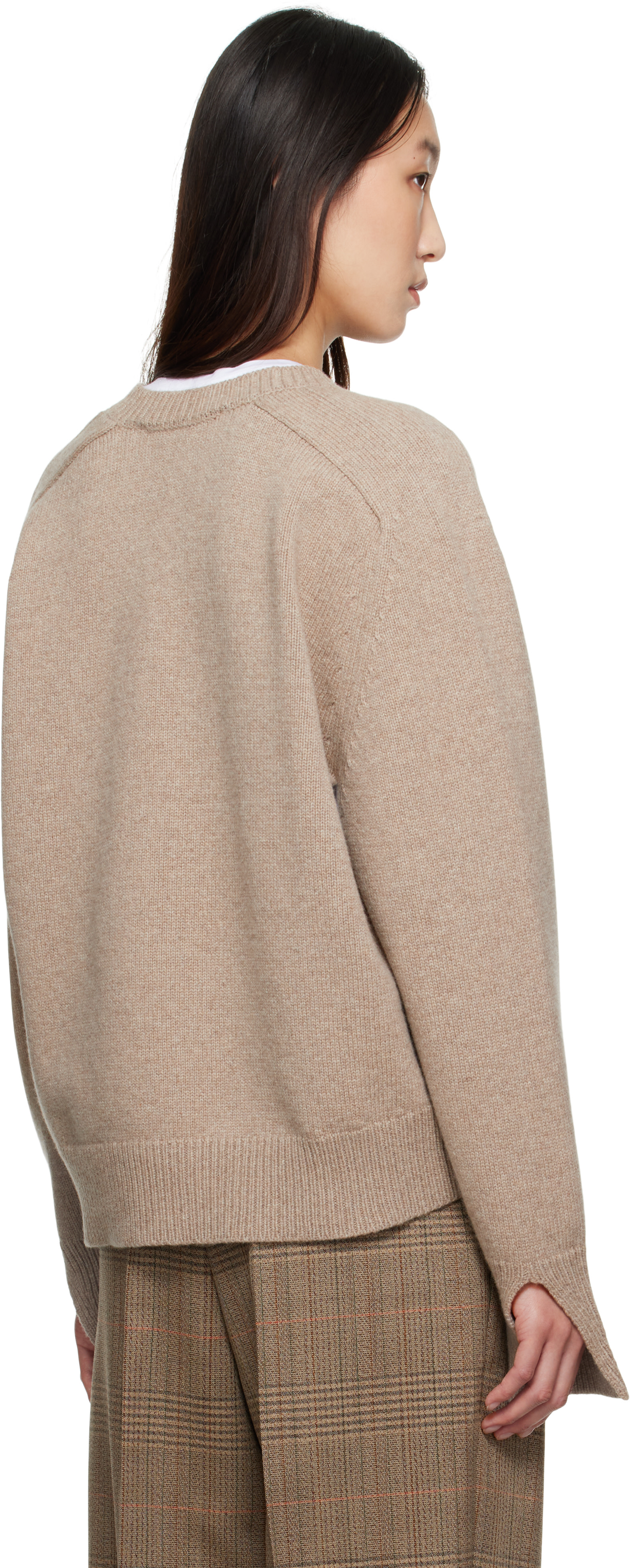 Róhe - Pull beige à découpes