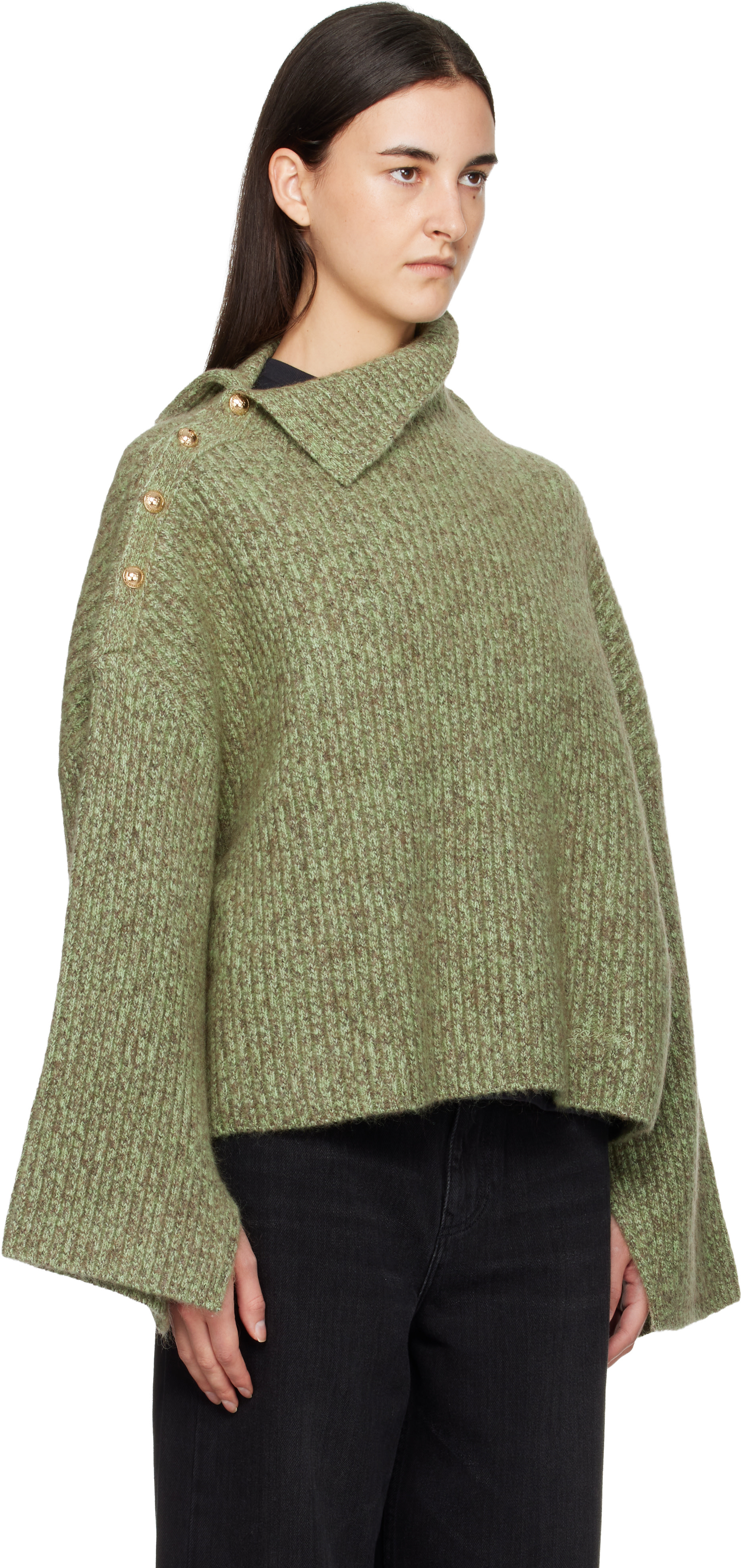 GANNI - Pull vert en mohair