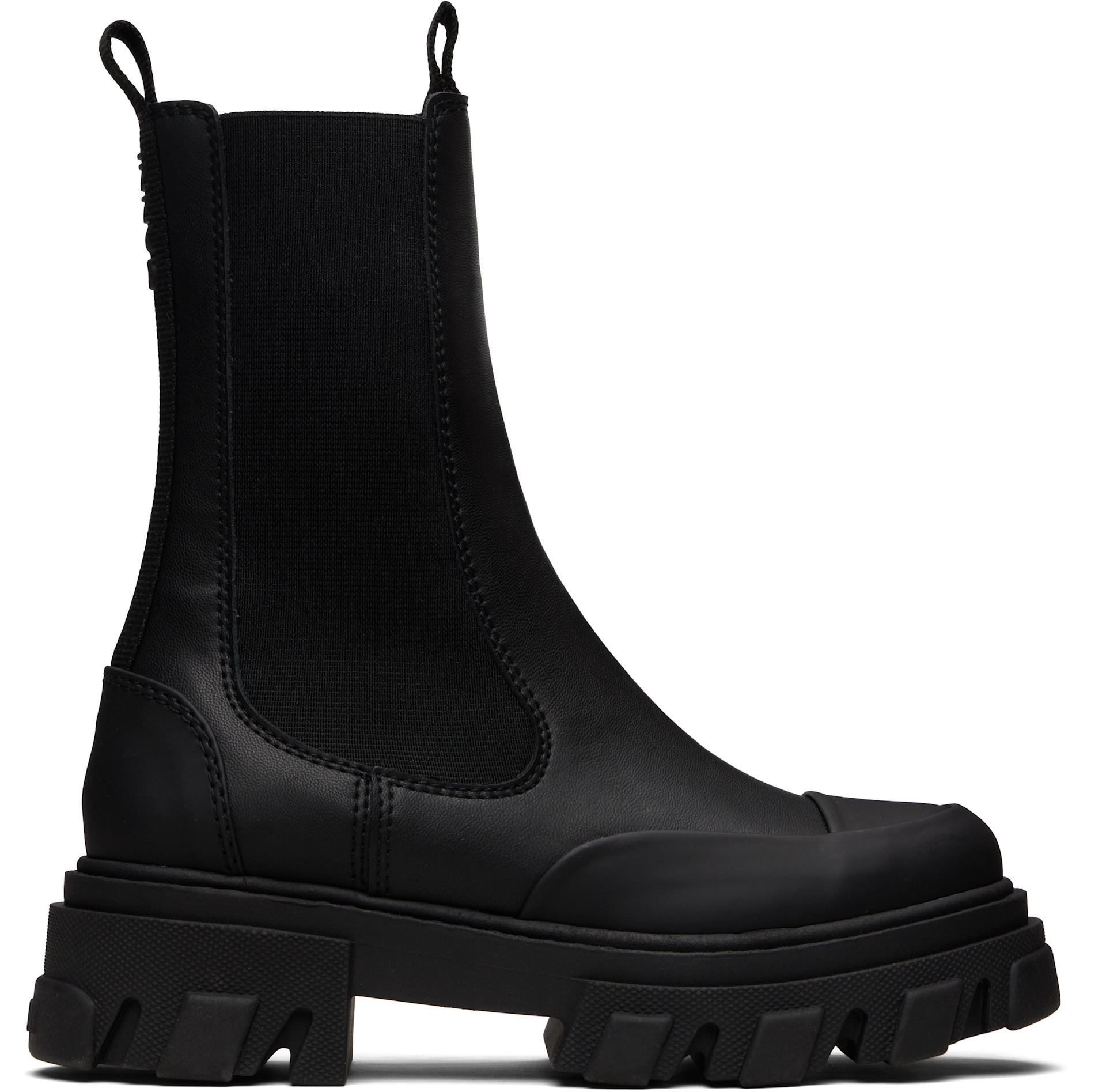 GANNI: Black Mid Chelsea Boots | SSENSE