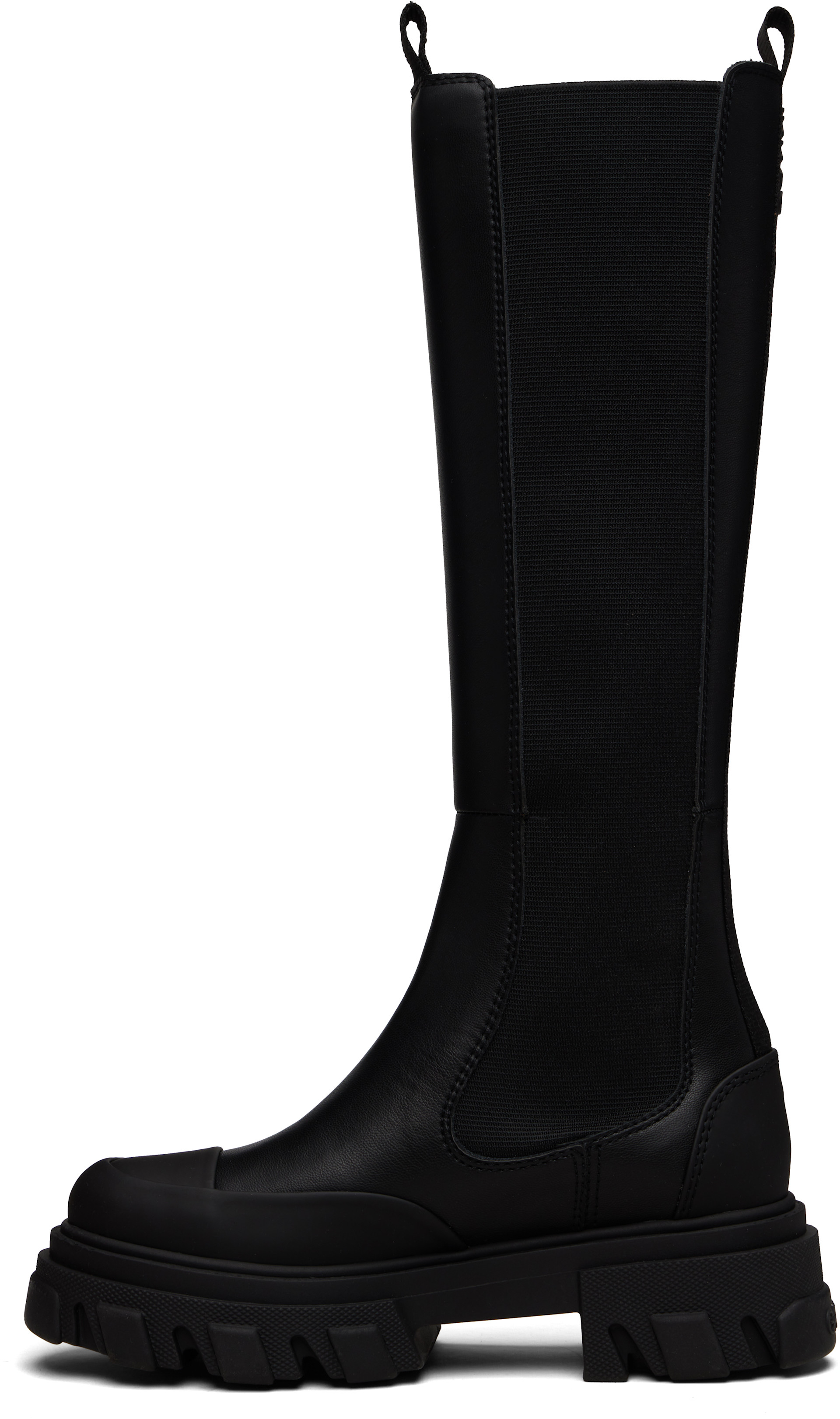 GANNI: ブラック Cleated Tall チェルシーブーツ | SSENSE 日本