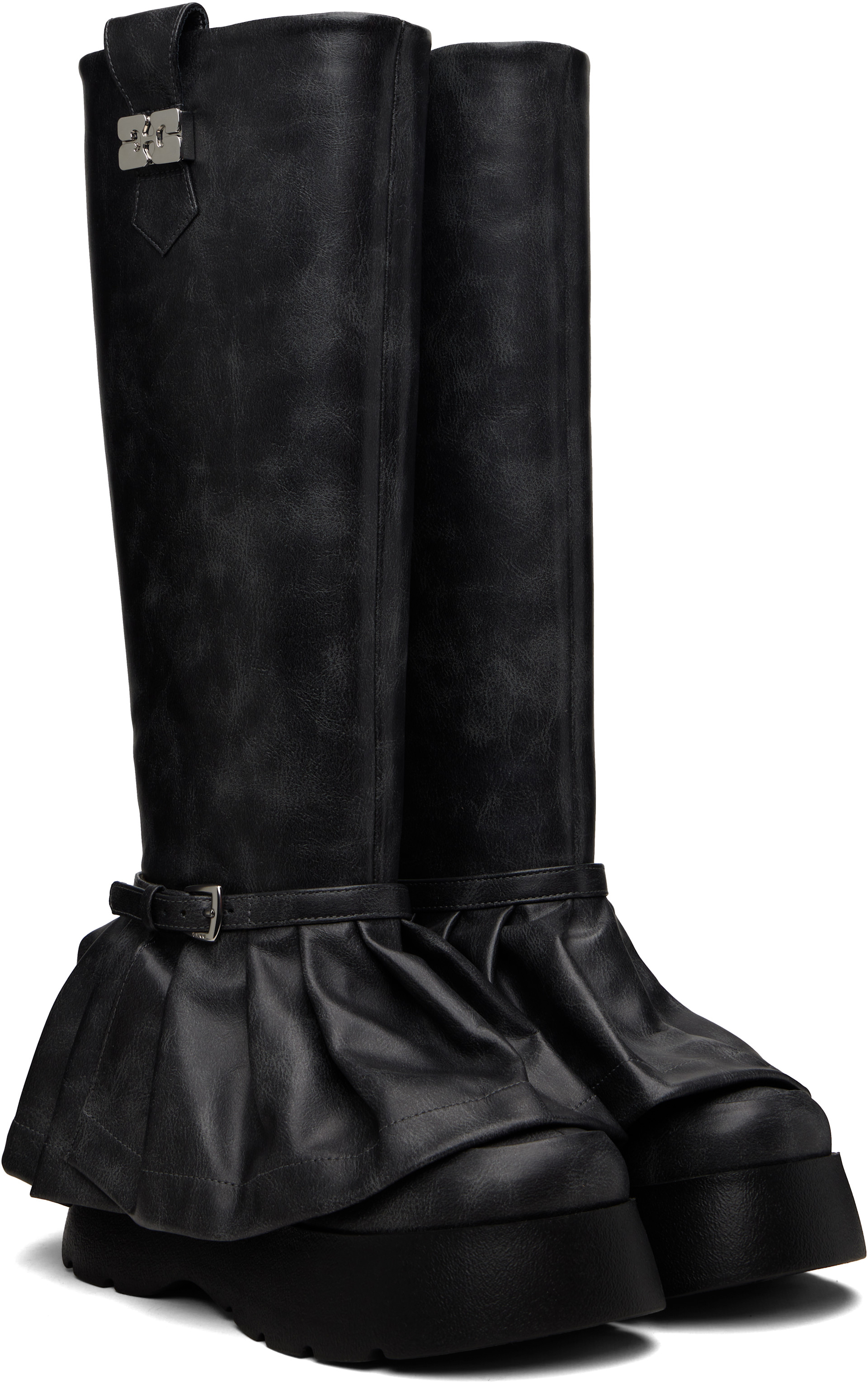 GANNI - Bottes hautes Kat grises