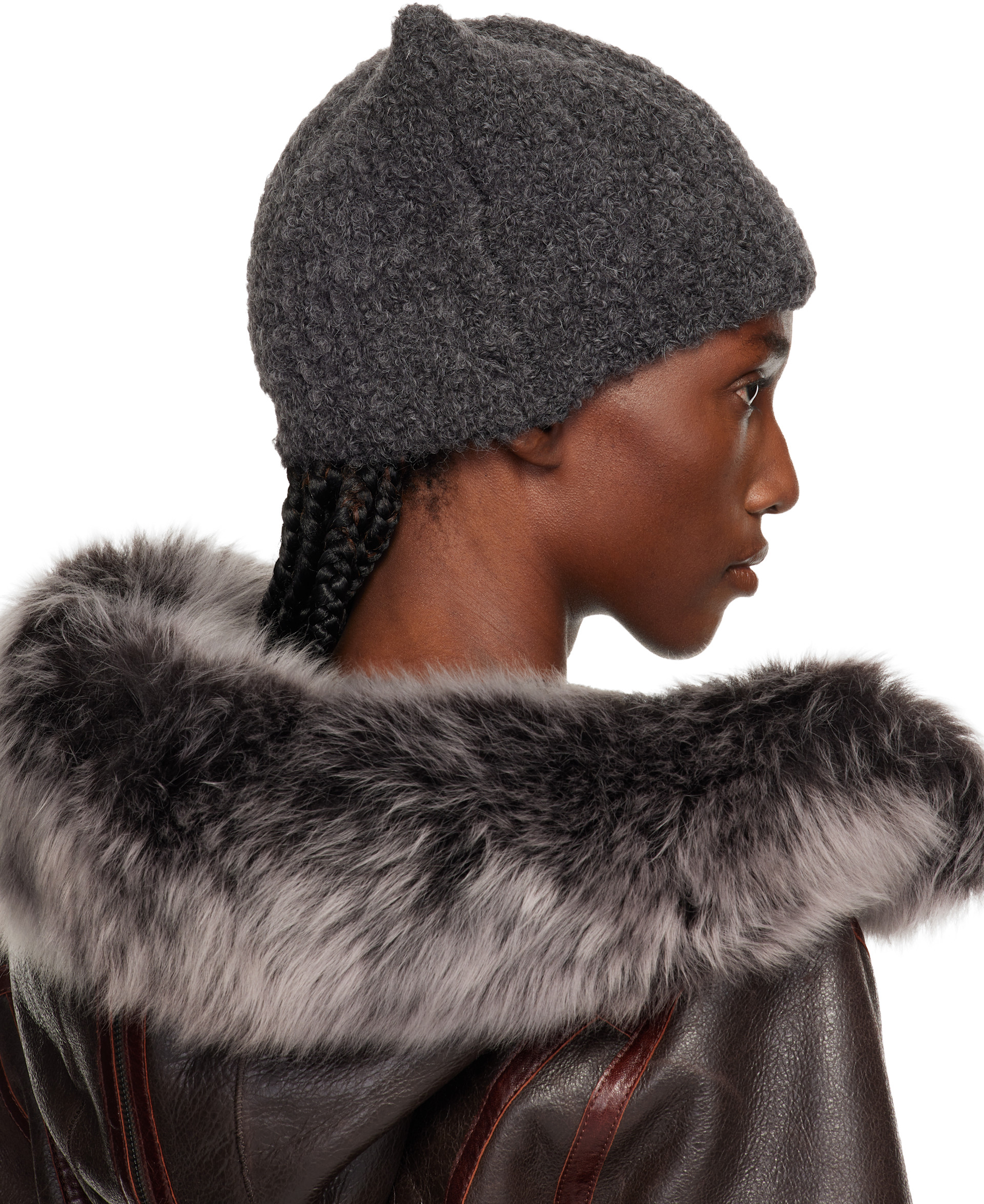 knwls グレー　猫耳ビーニー KNWLS: Gray Precious Beanie | SSENSE