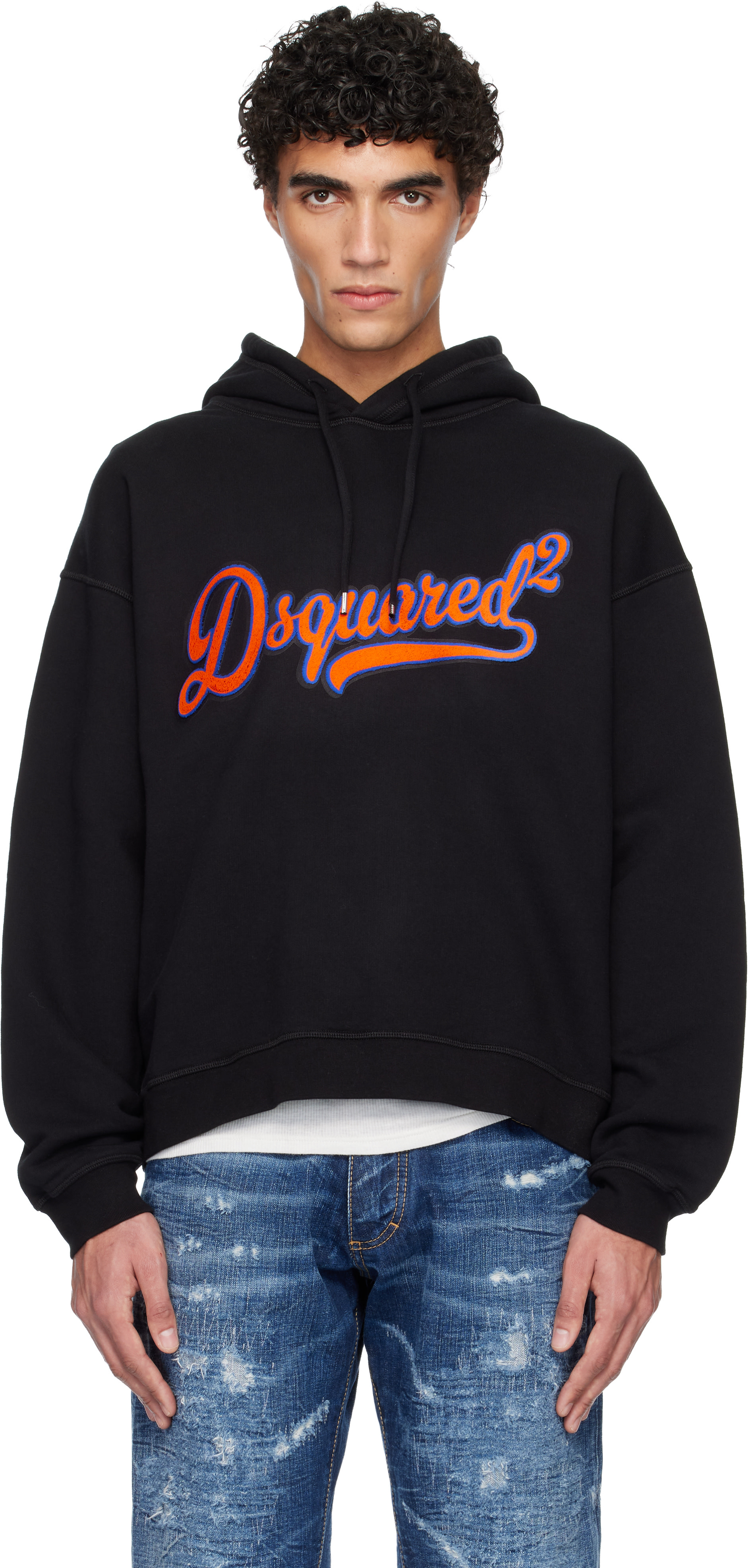 Dsquared2 - Pull à capuche décontracté noir à écusson
