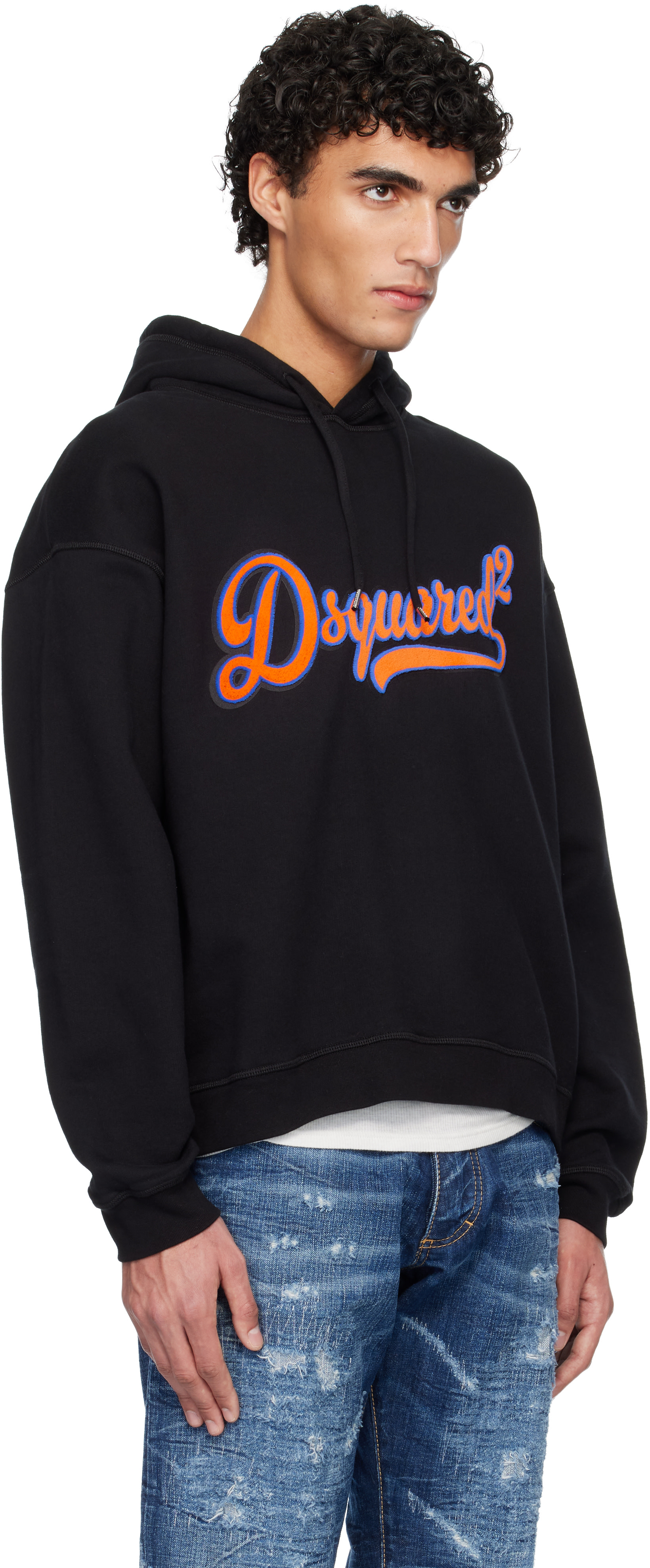 Dsquared2 - Pull à capuche décontracté noir à écusson