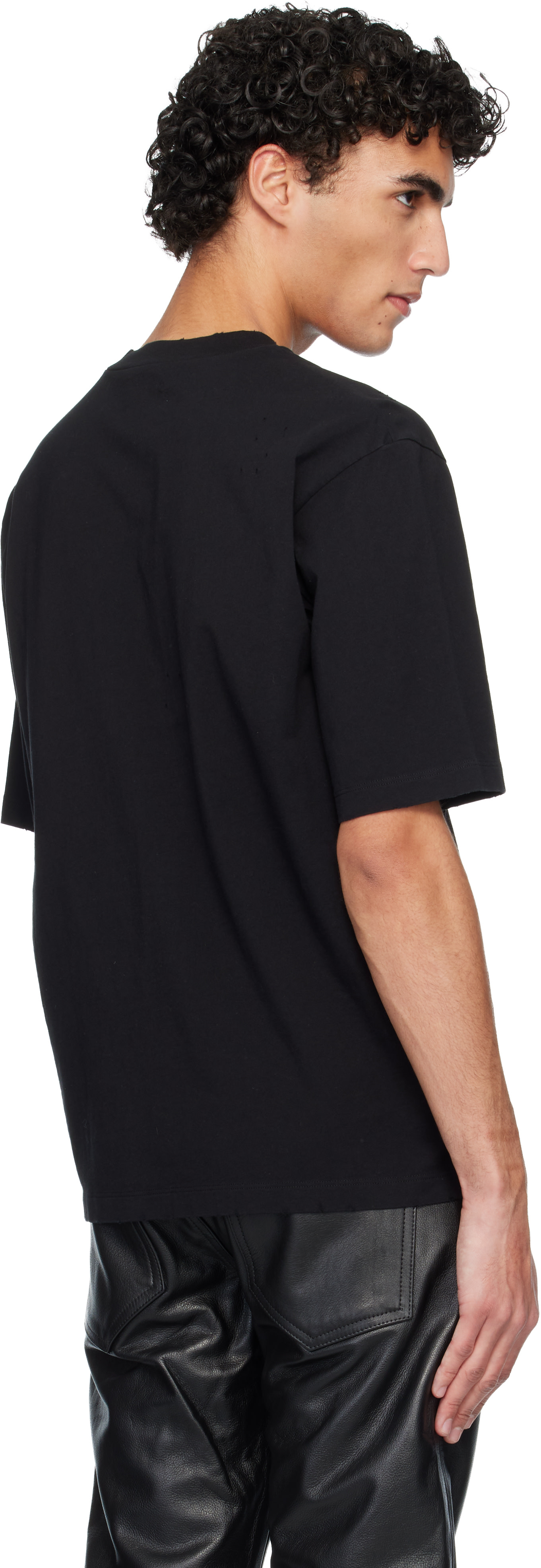 Dsquared2: Black Vaquera Edition Destroyed Loose Fit T-shirt | SSENSE
