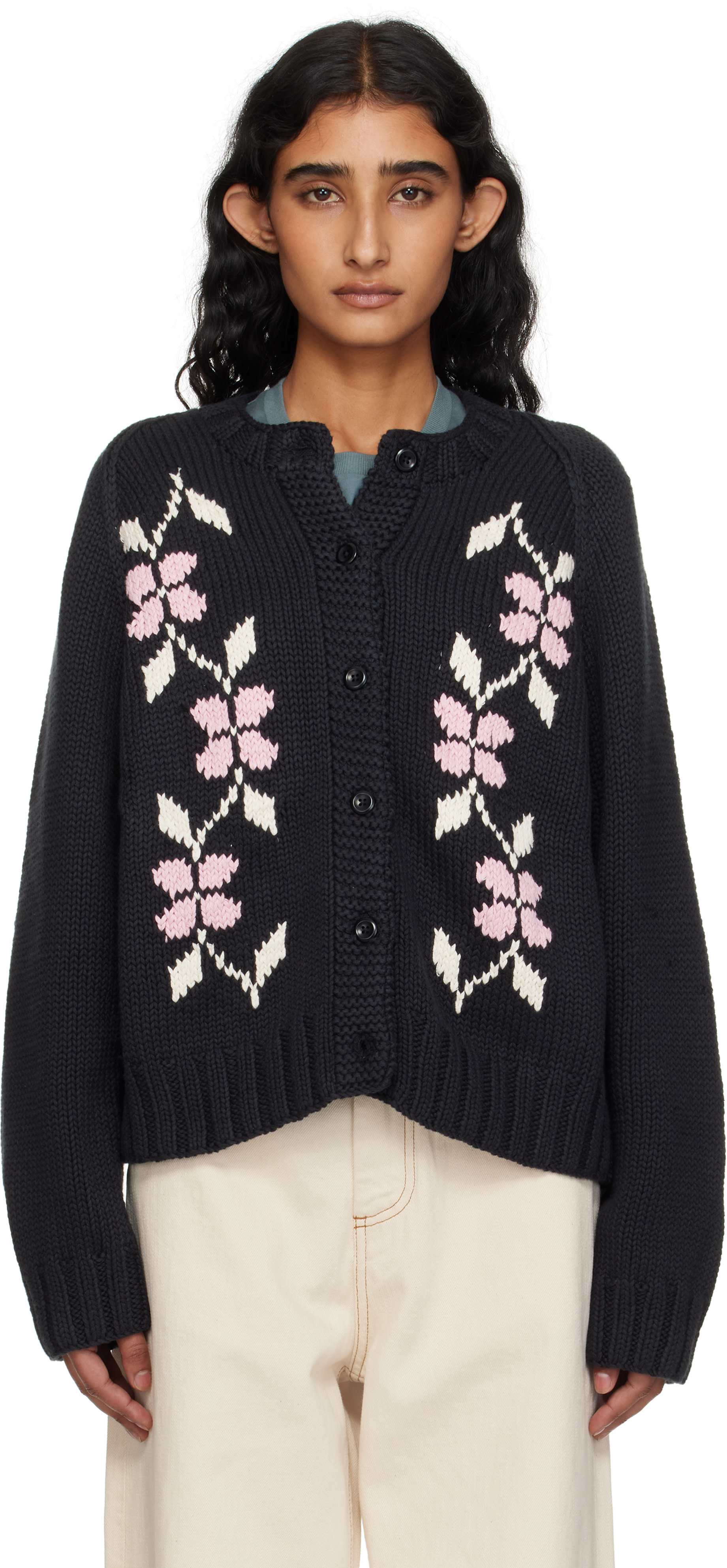 YMC - Cardigan Atomic noir exclusif à SSENSE