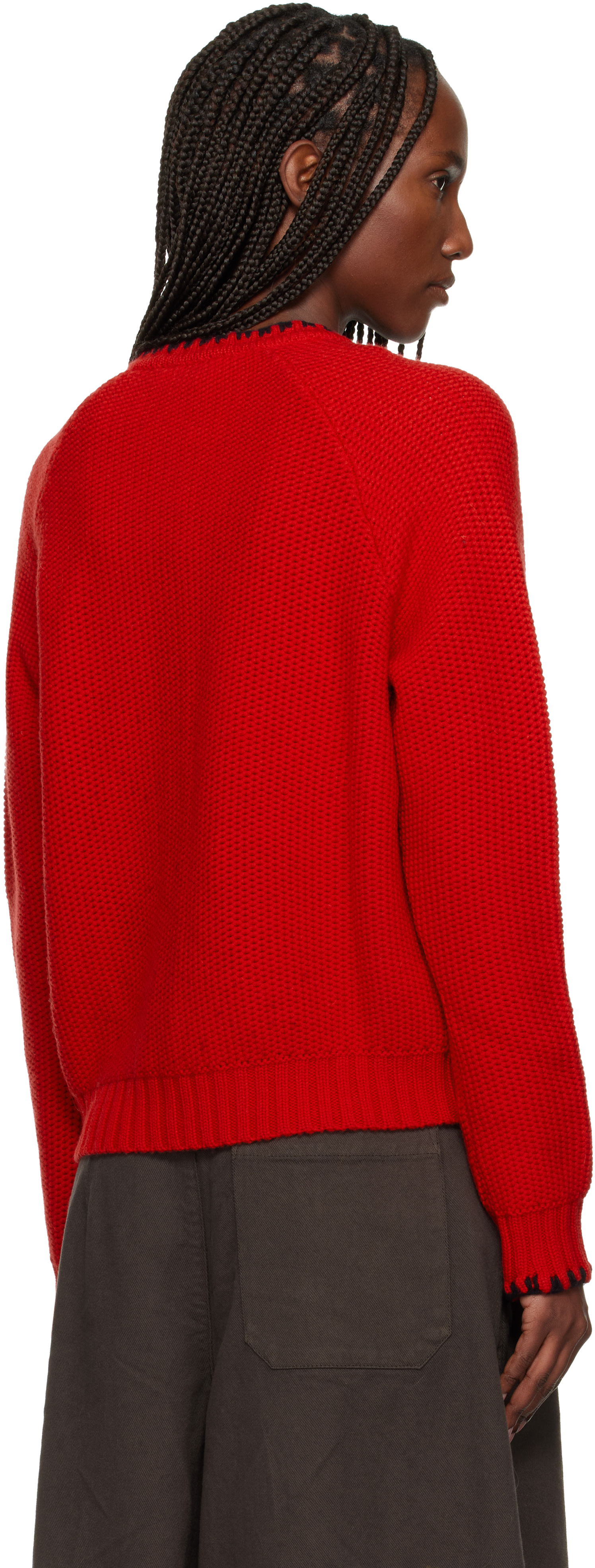 YMC - Cardigan Lotus rouge