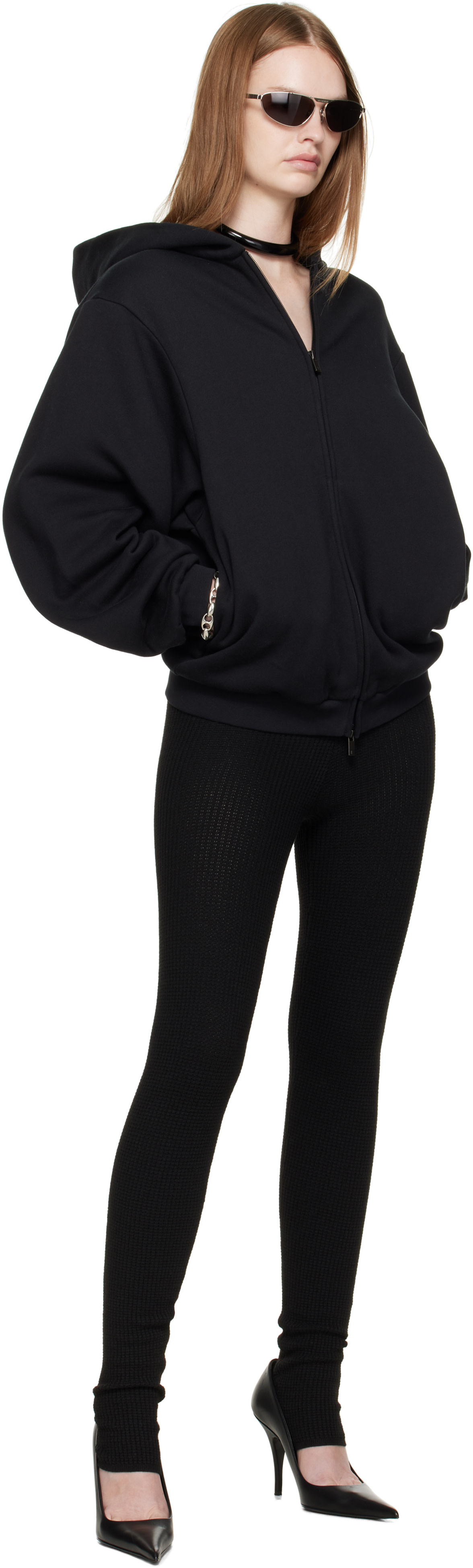 Fear of God ESSENTIALS - Pull à capuche 90s noir en molleton à glissière