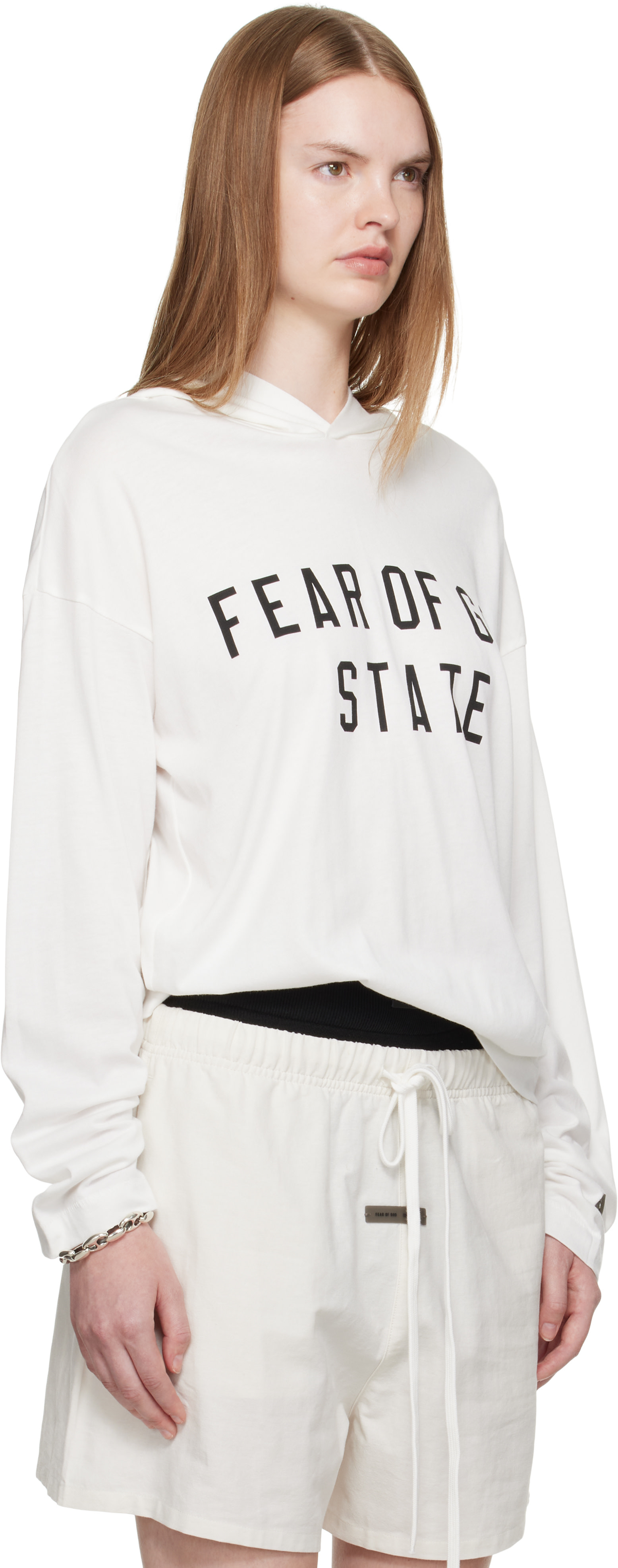 Fear of God ESSENTIALS - Pull à capuche à manches longues blanc