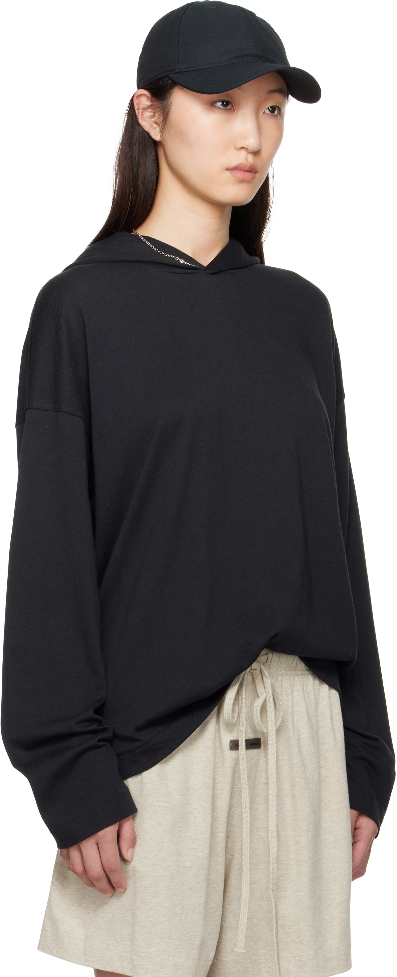 Fear of God ESSENTIALS - Pull à capuche à manches longues noir