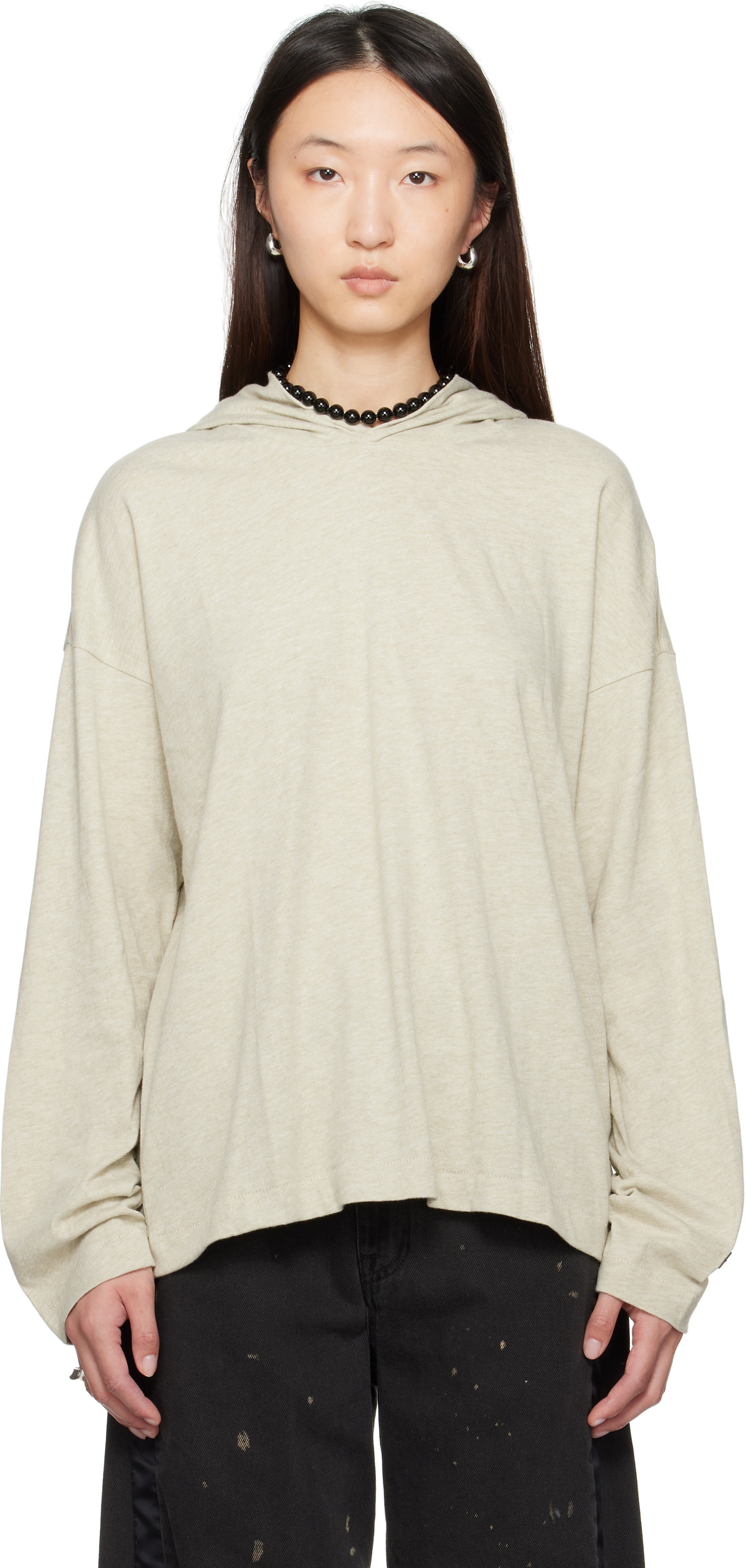 Fear of God ESSENTIALS - Pull à capuche à manches longues beige