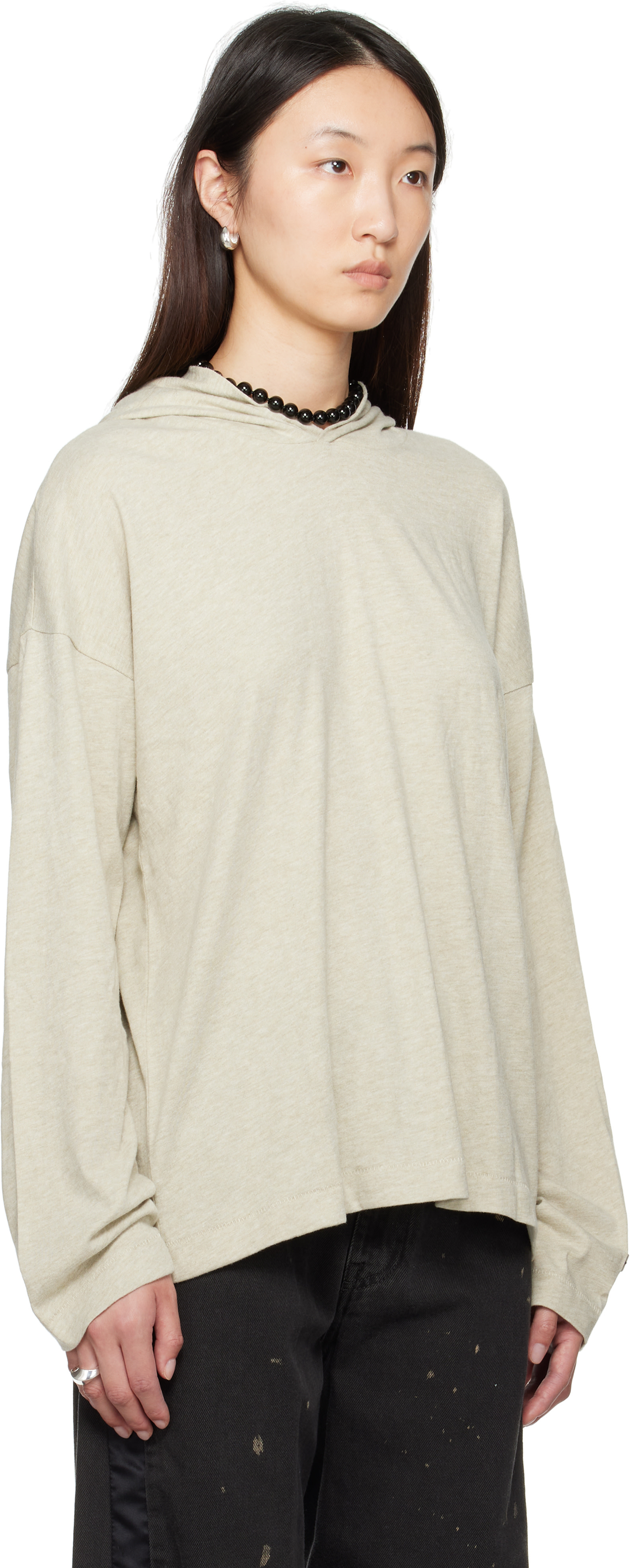 Fear of God ESSENTIALS - Pull à capuche à manches longues beige