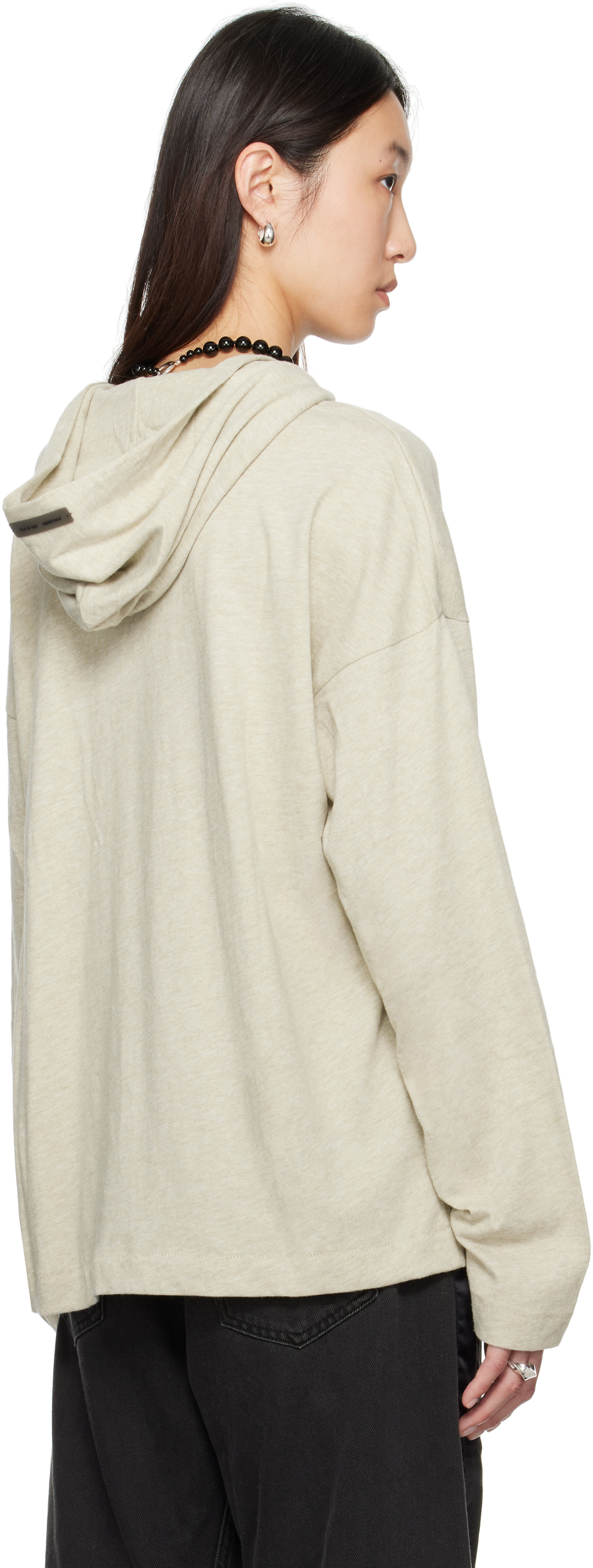 Fear of God ESSENTIALS - Pull à capuche à manches longues beige