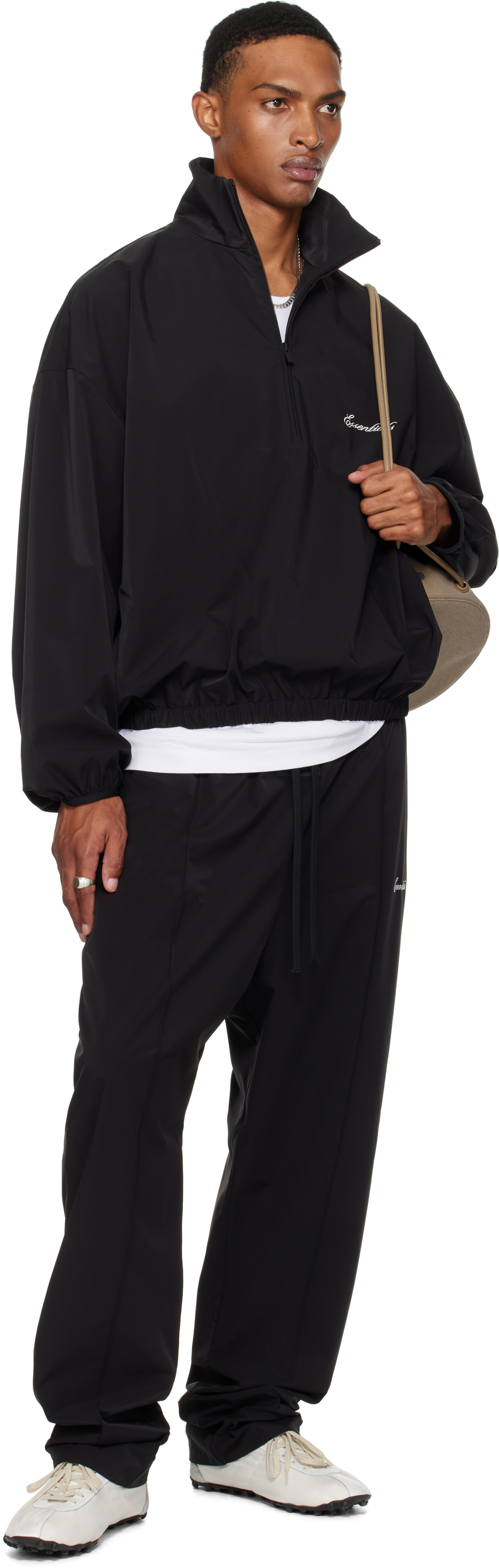 Fear of God ESSENTIALS: ブラック Sporty リラックス トラックパンツ