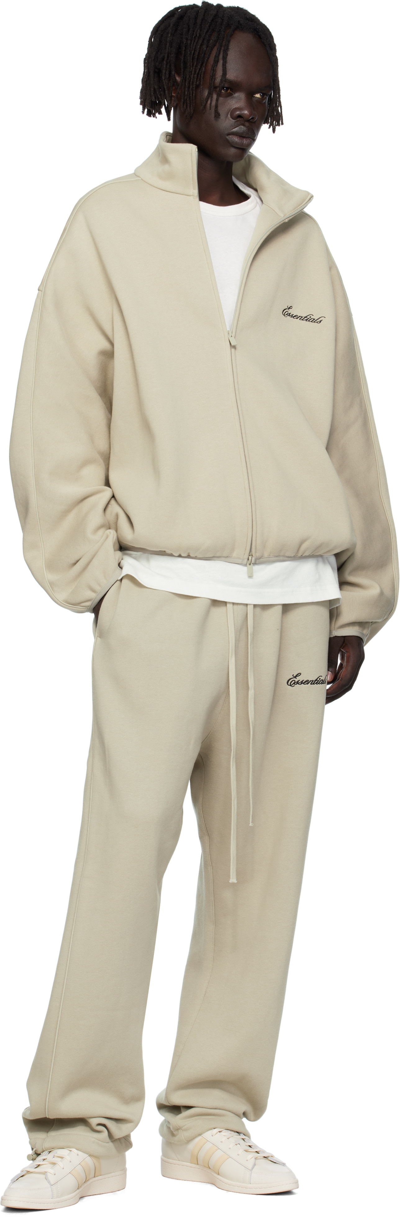 Fear of God ESSENTIALS: Taupe Modern Fit Fleece Track Jacket