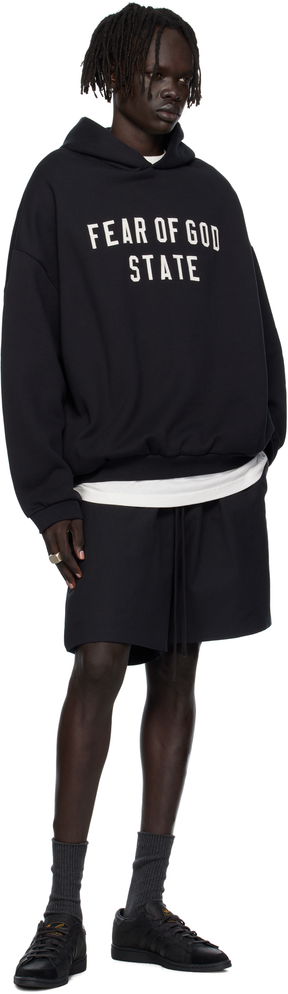 Fear of God ESSENTIALS - Pull à capuche 90s noir en molleton
