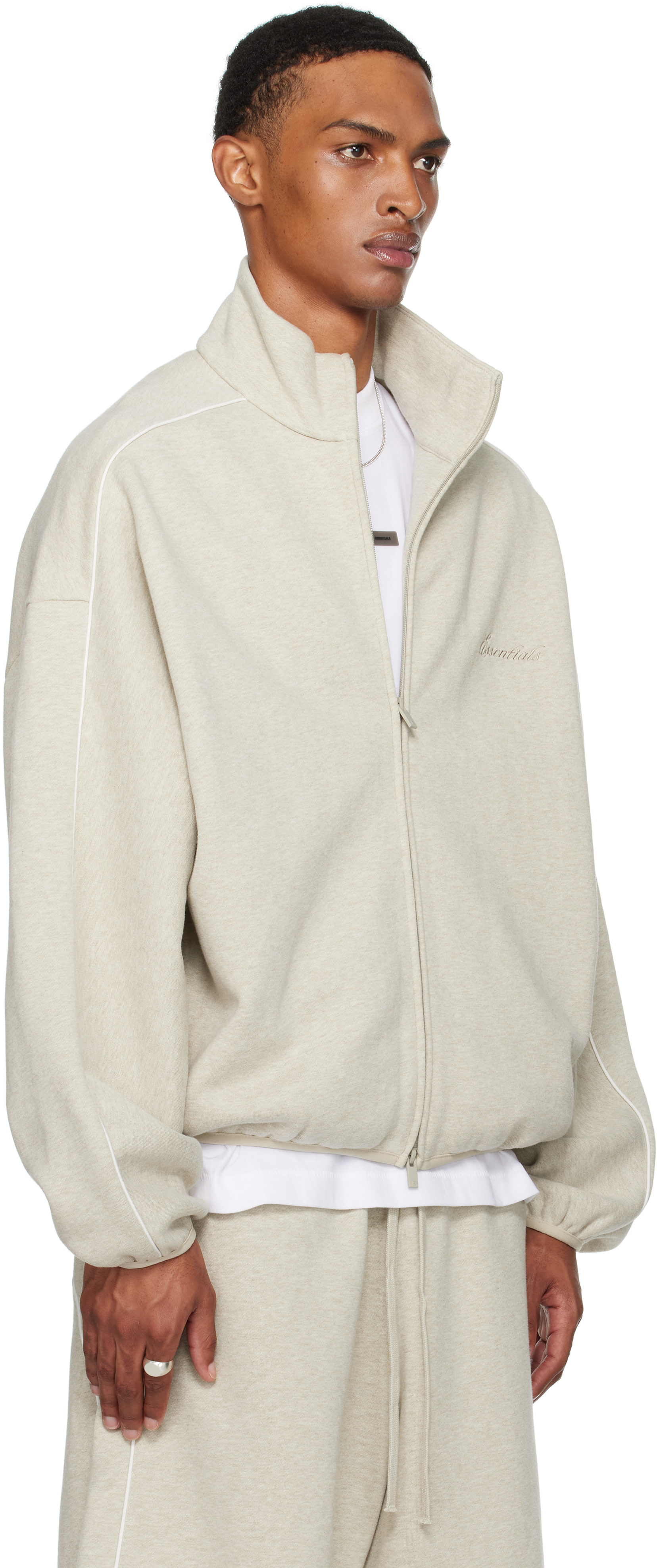 Fear of God ESSENTIALS - ベージュ Modern Fit フリース トラックジャケット