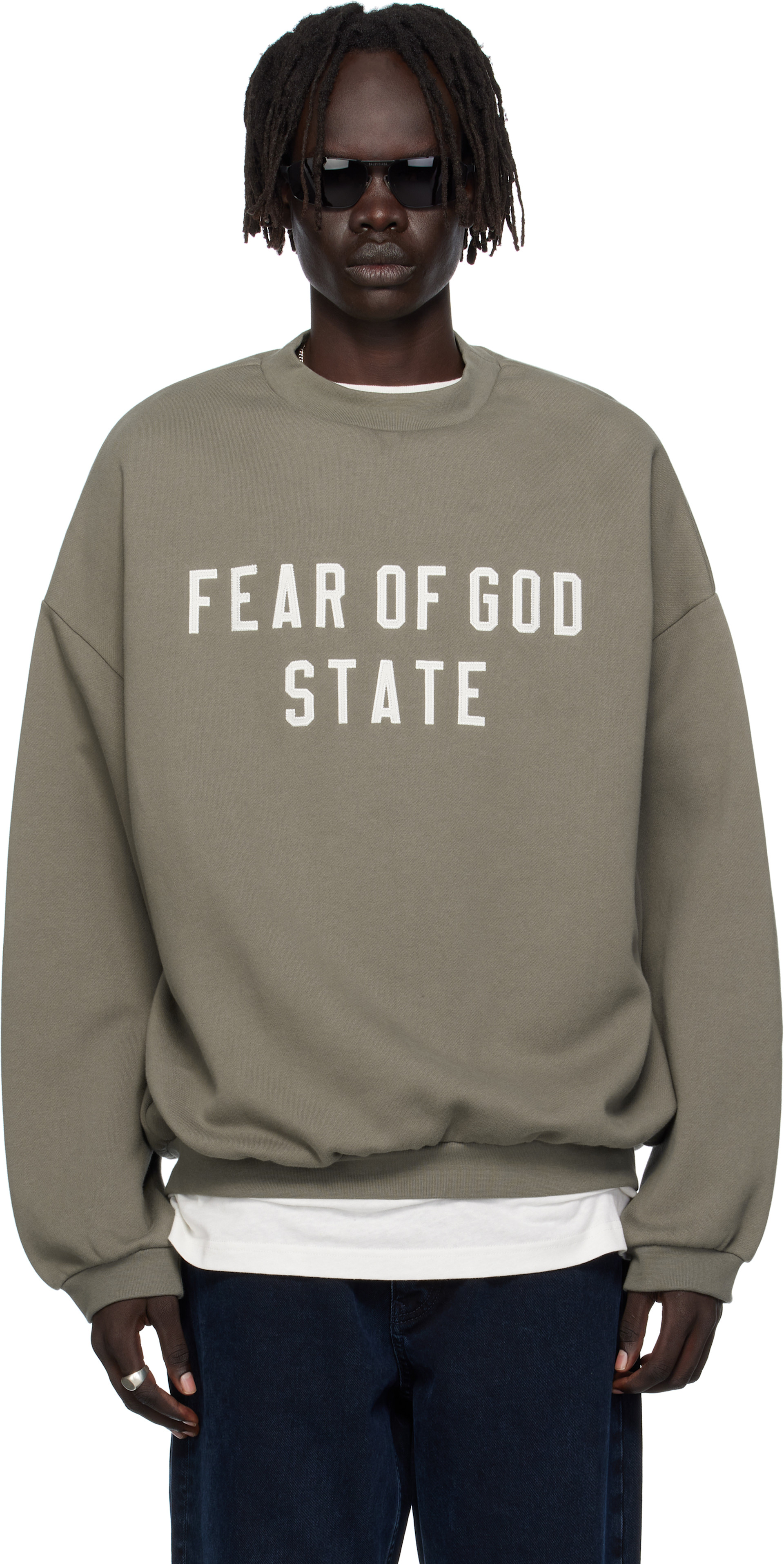 Fear of God ESSENTIALS: グレー 90s Fit フリース クルーネック