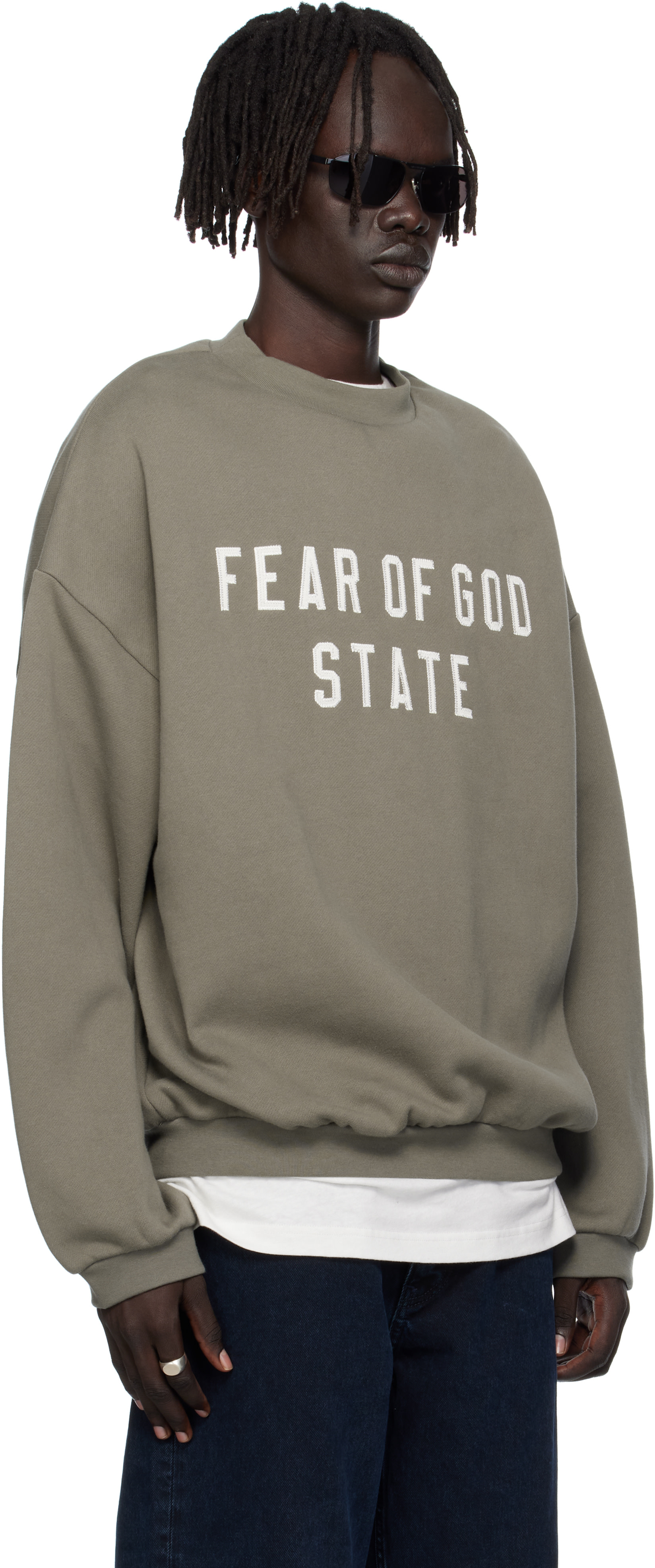 Fear of God ESSENTIALS - Pull molletonné 90s gris à col ras du cou