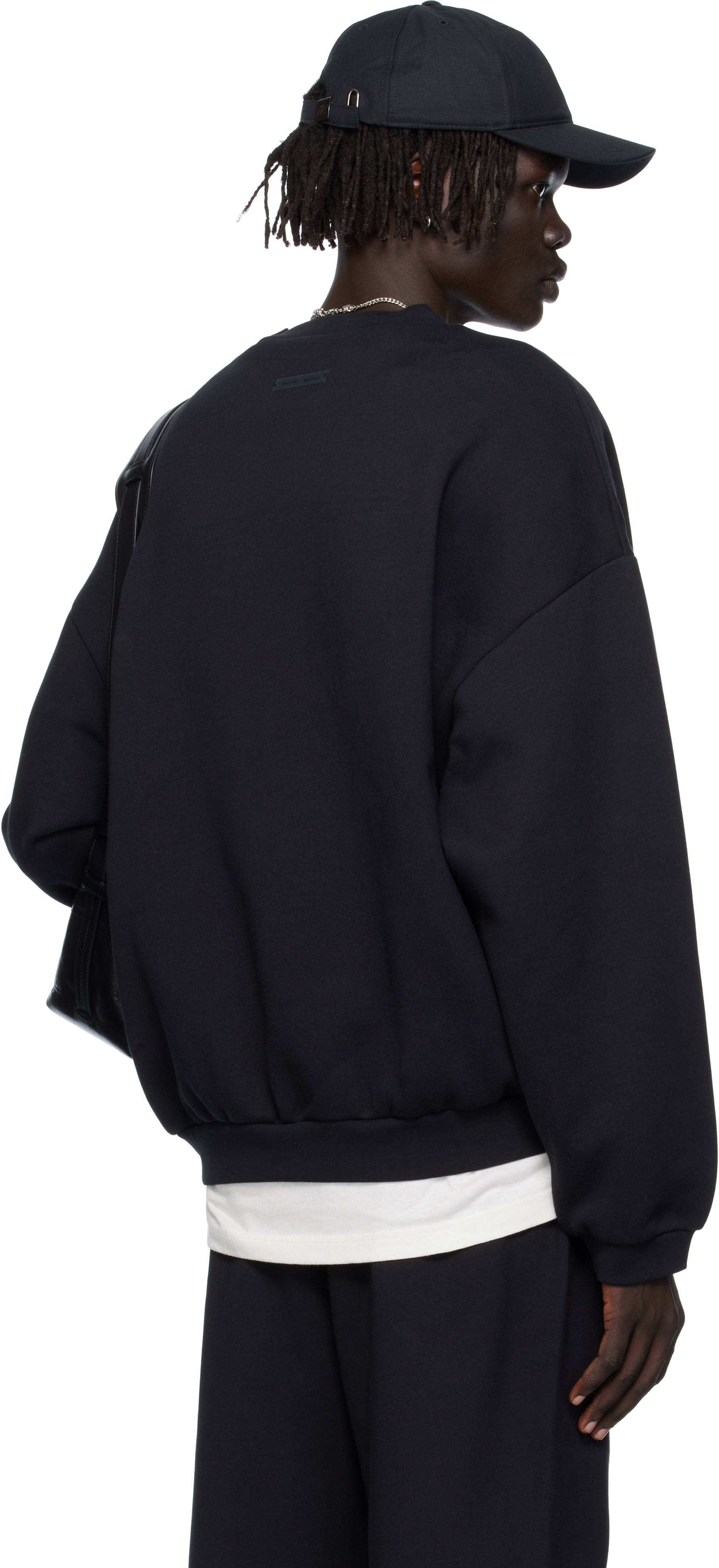 ESSENTIALS FEAR OF GOD ブラック スウェット S Fear of God ESSENTIALS: Black 90s Fit Fleece Crewneck Sweatshirt