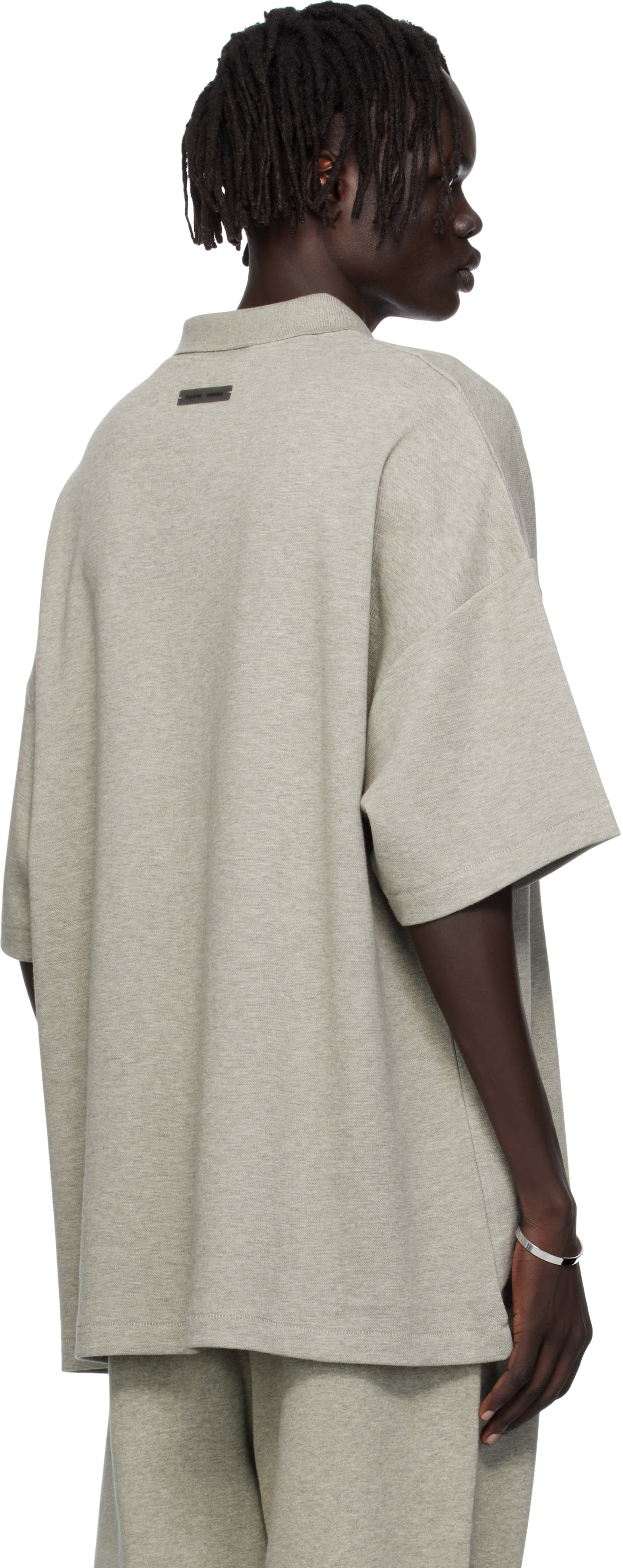 Fear of God ESSENTIALS: グレー 90s Fit ピケ 半袖ポロシャツ 