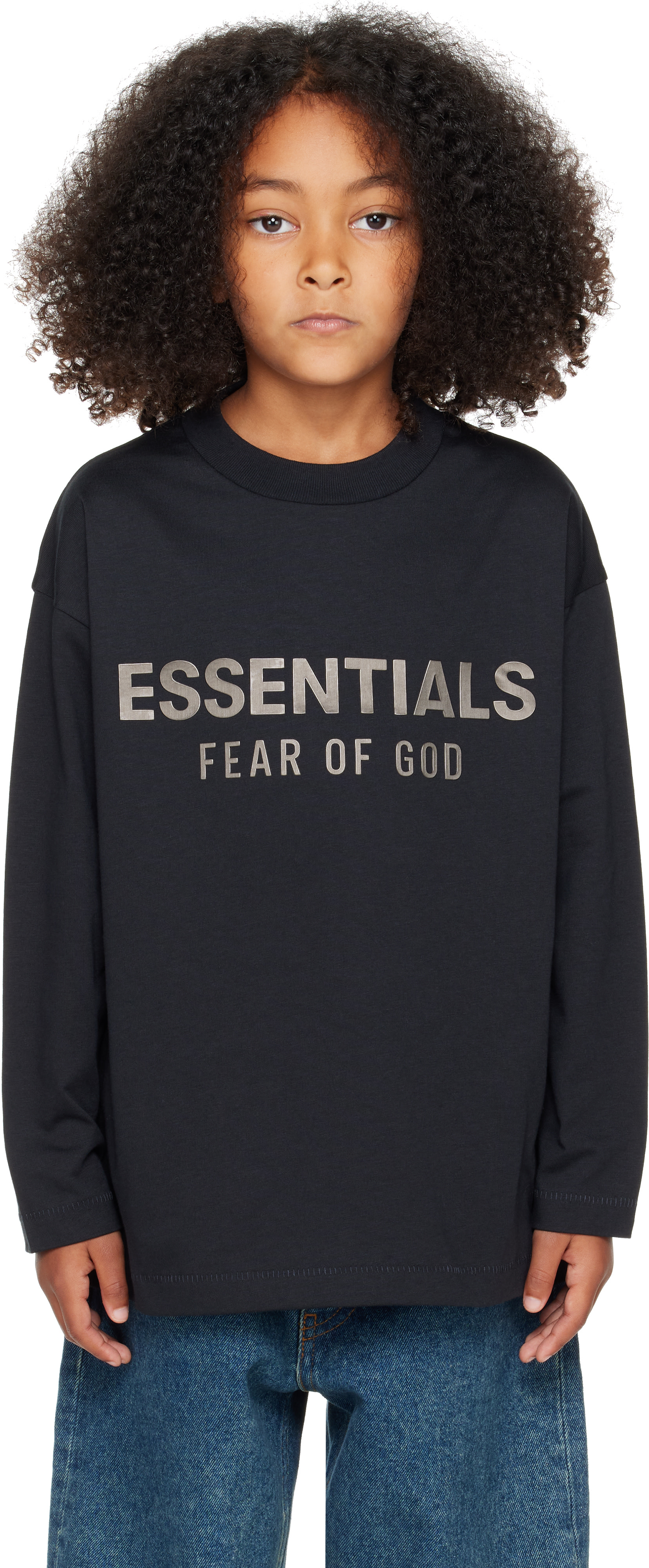 Fear of God ESSENTIALS - 키즈 블랙 클래식 티셔츠