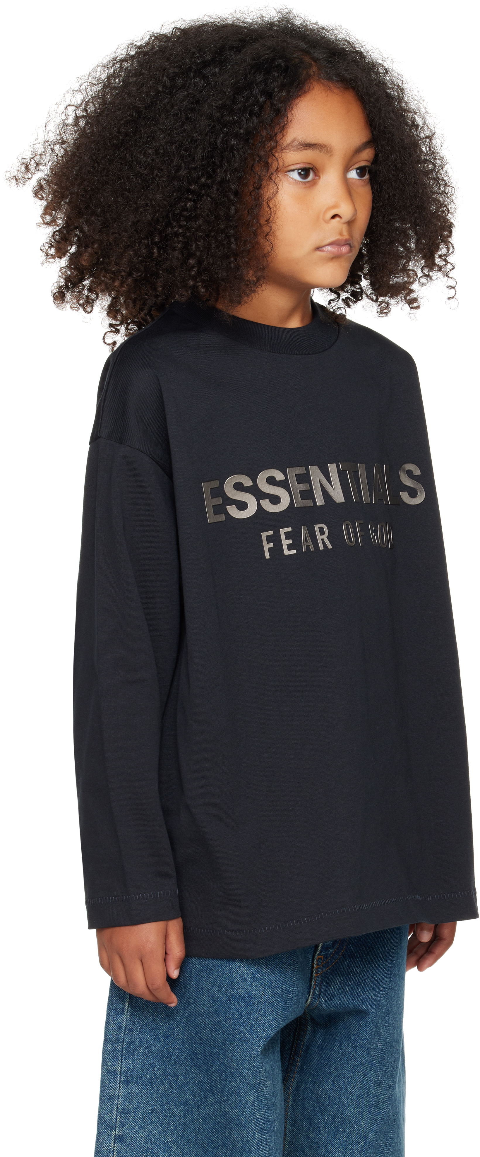 Fear of God ESSENTIALS - 키즈 블랙 클래식 티셔츠