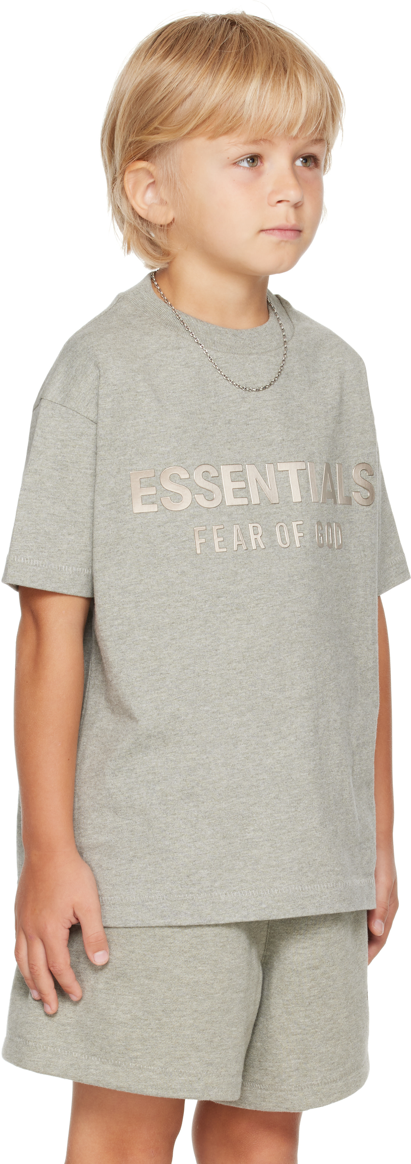 Fear of God ESSENTIALS - 키즈 그레이 클래식 크루넥 티셔츠