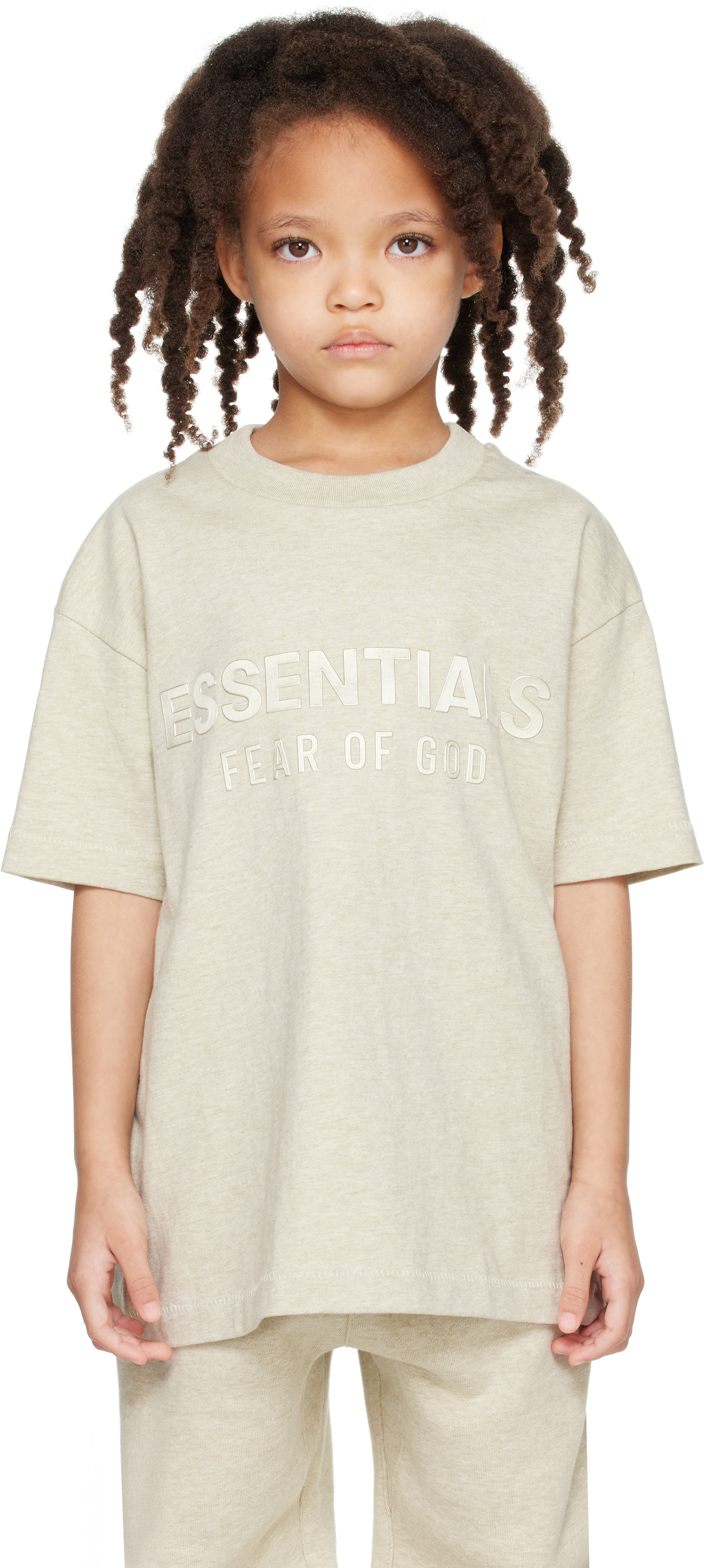 Fear of God ESSENTIALS - 키즈 베이지 클래식 티셔츠