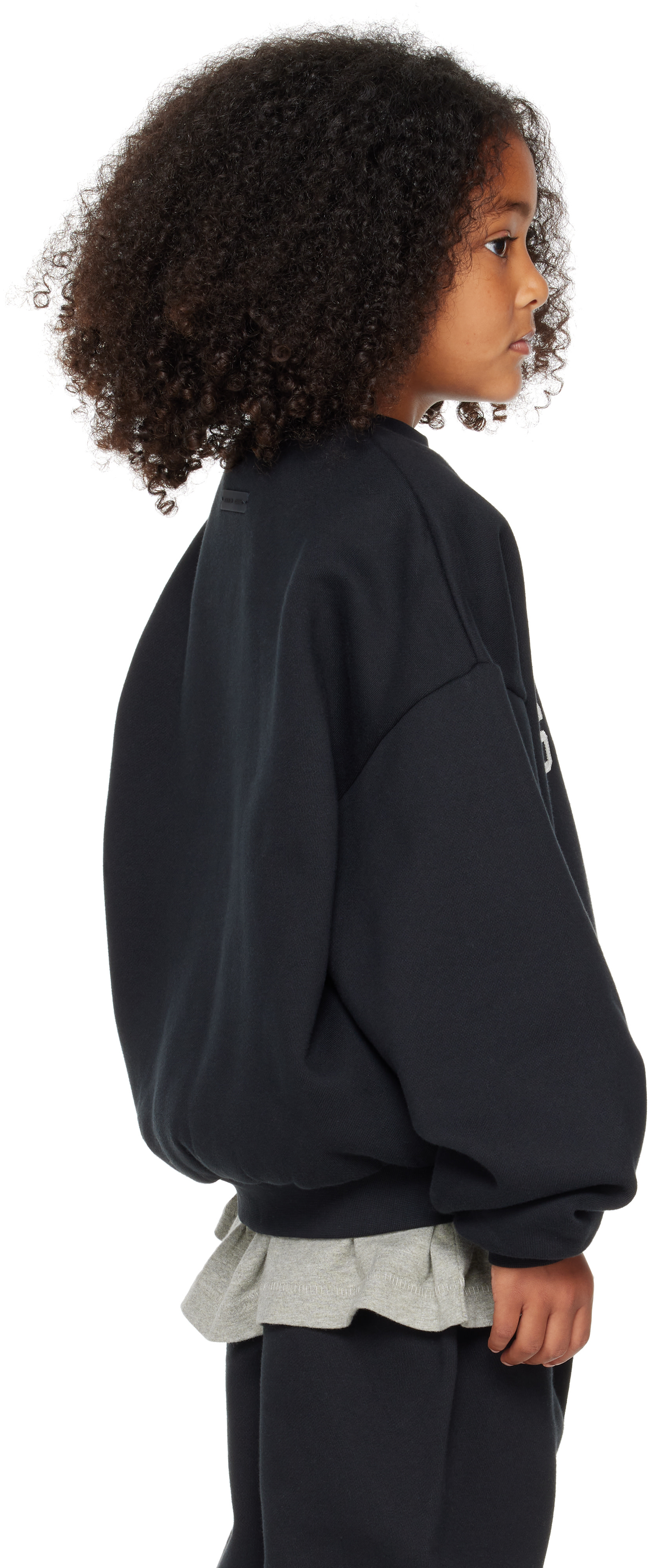 Fear of God ESSENTIALS - Enfant | Pull molletonné 90s noir à col ras du cou