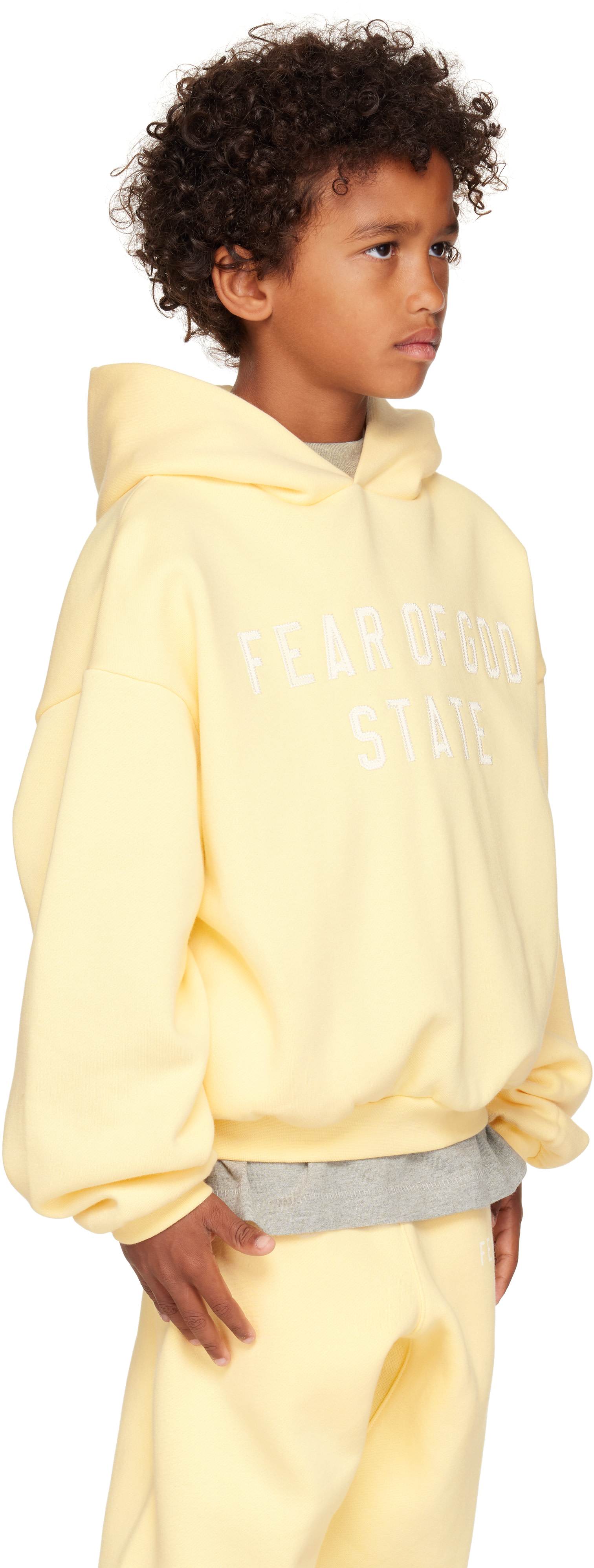 Fear of God ESSENTIALS - Enfant | Pull à capuche 90s jaune en molleton